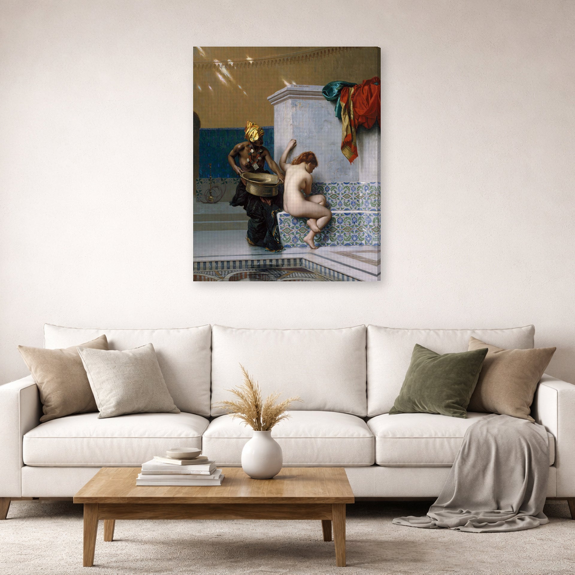 Jean-Leon Gerome - Moorish Bath - gallery wrap lifestyle living room 2