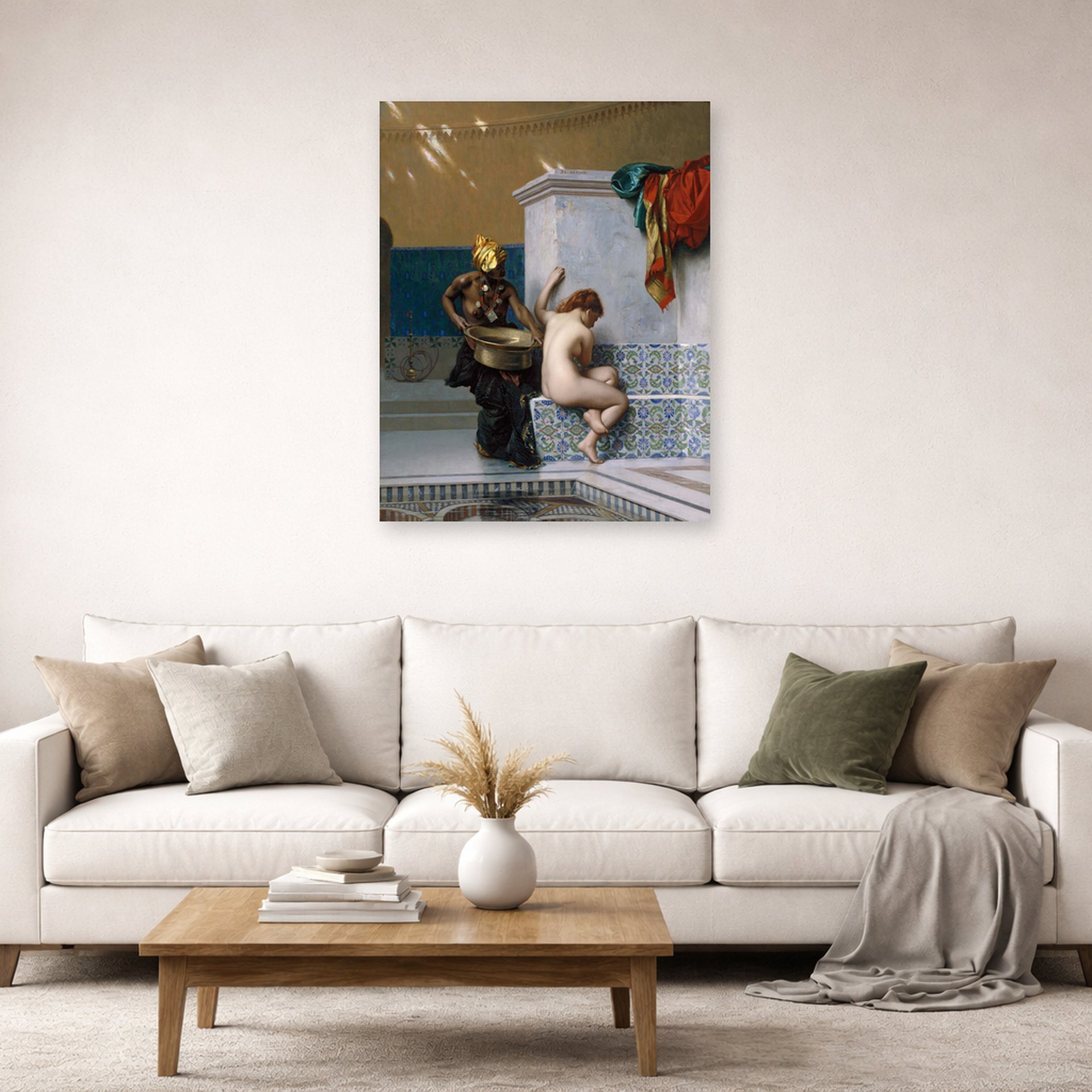 Jean-Leon Gerome - Moorish Bath - poster print lifestyle living room 2 unframed