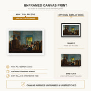 Jean-Leon Gerome - Sermon in the Mosque - canvas print combined product and display infographic frame and bars not included