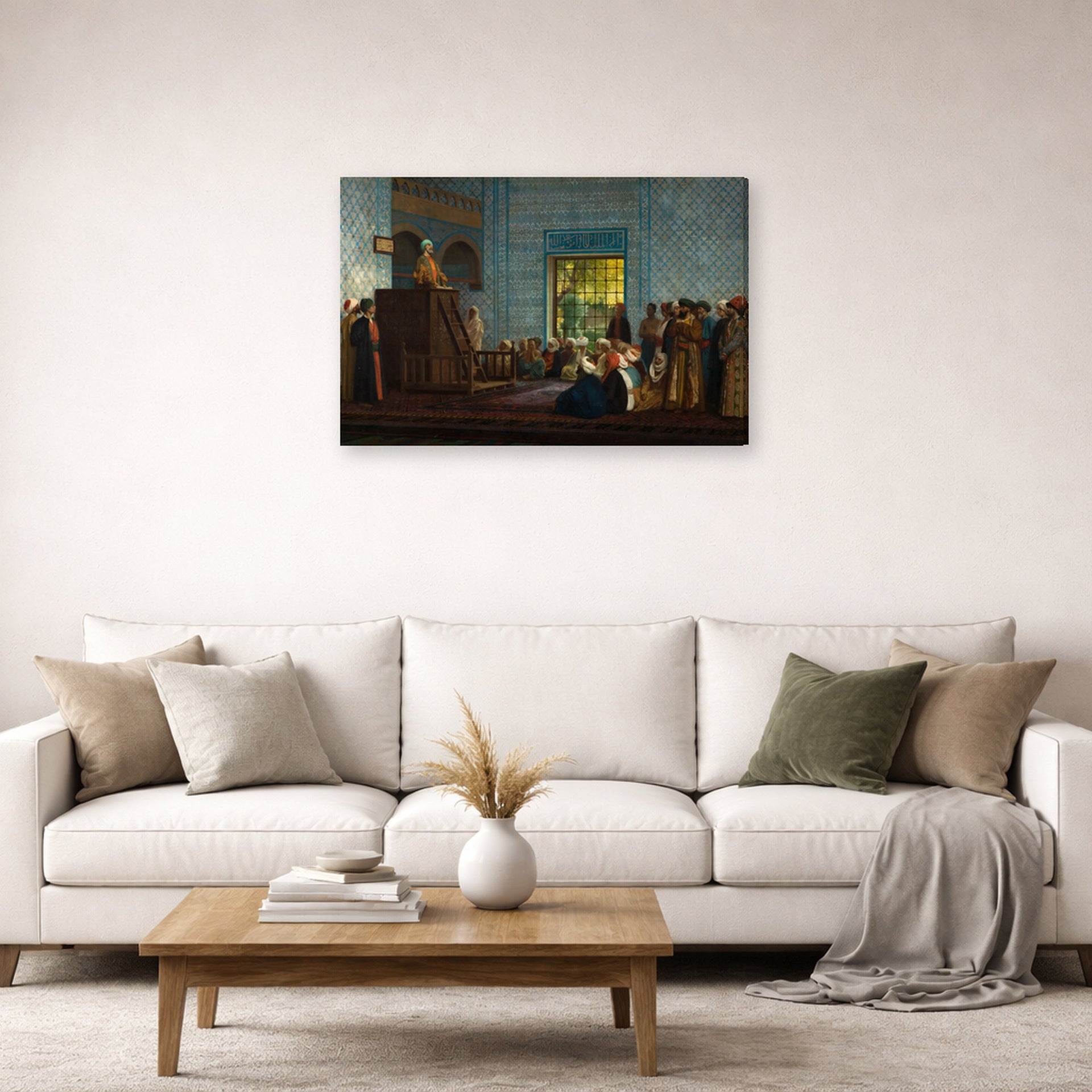 Jean-Leon Gerome - Sermon in the Mosque - gallery wrap lifestyle living room 2