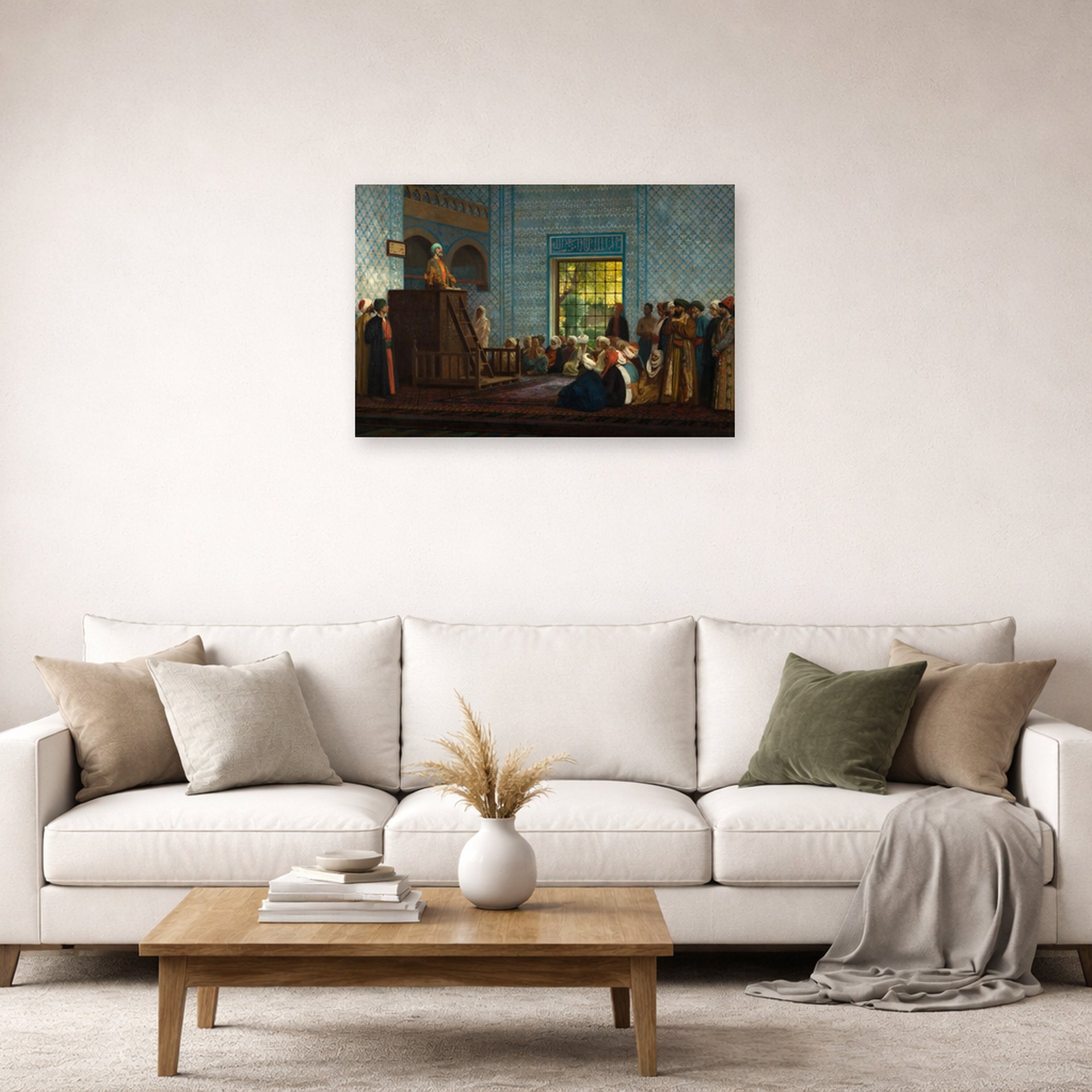 Jean-Leon Gerome - Sermon in the Mosque - poster print lifestyle living room 2 unframed