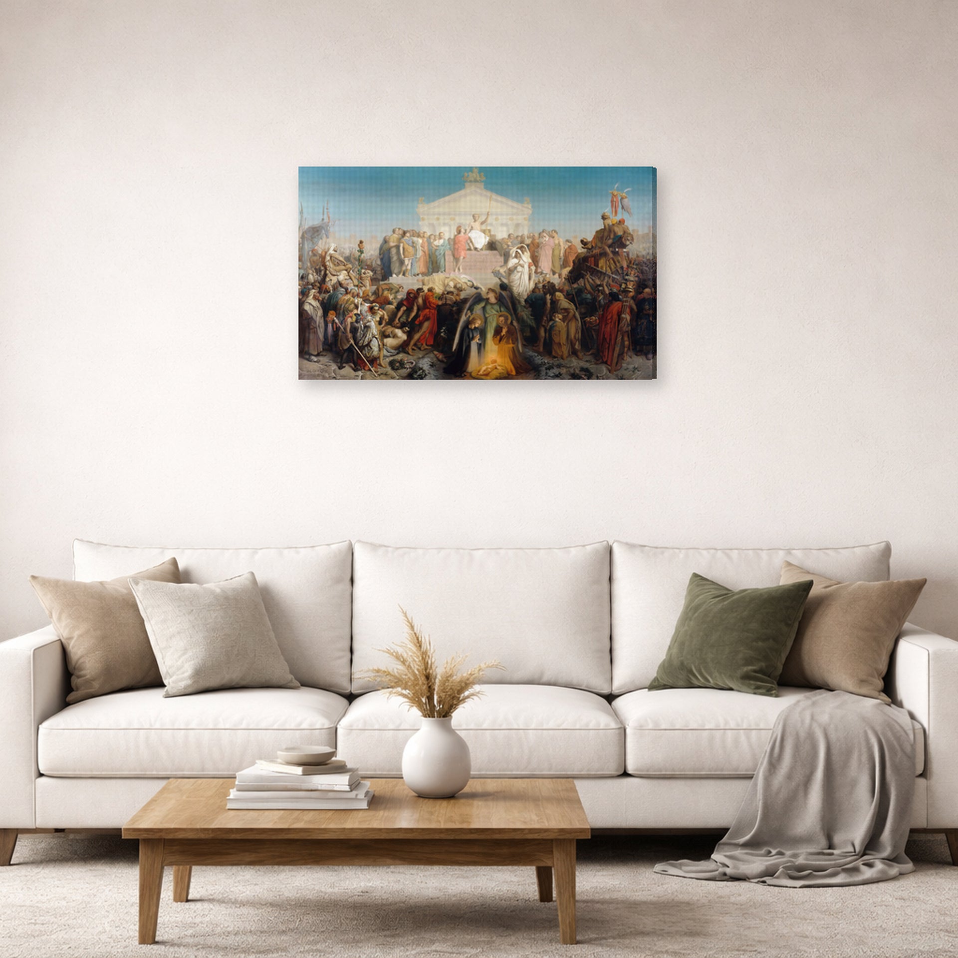 Jean-Leon Gerome - The Age of Augustus and the Birth of Jesus Christ - gallery wrap lifestyle living room 2