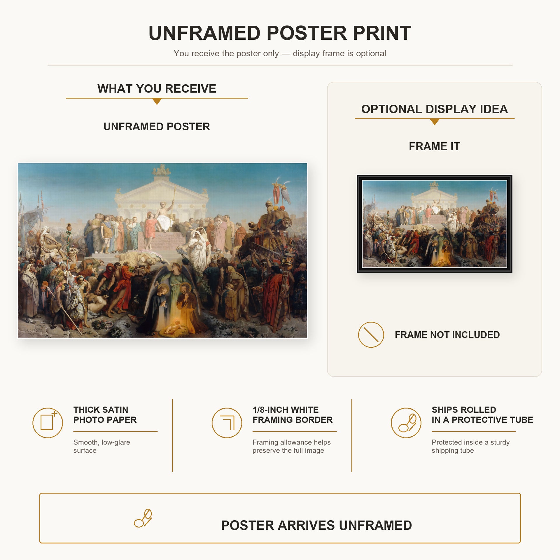 Jean-Leon Gerome - The Age of Augustus and the Birth of Jesus Christ - poster print combined product and display infographic