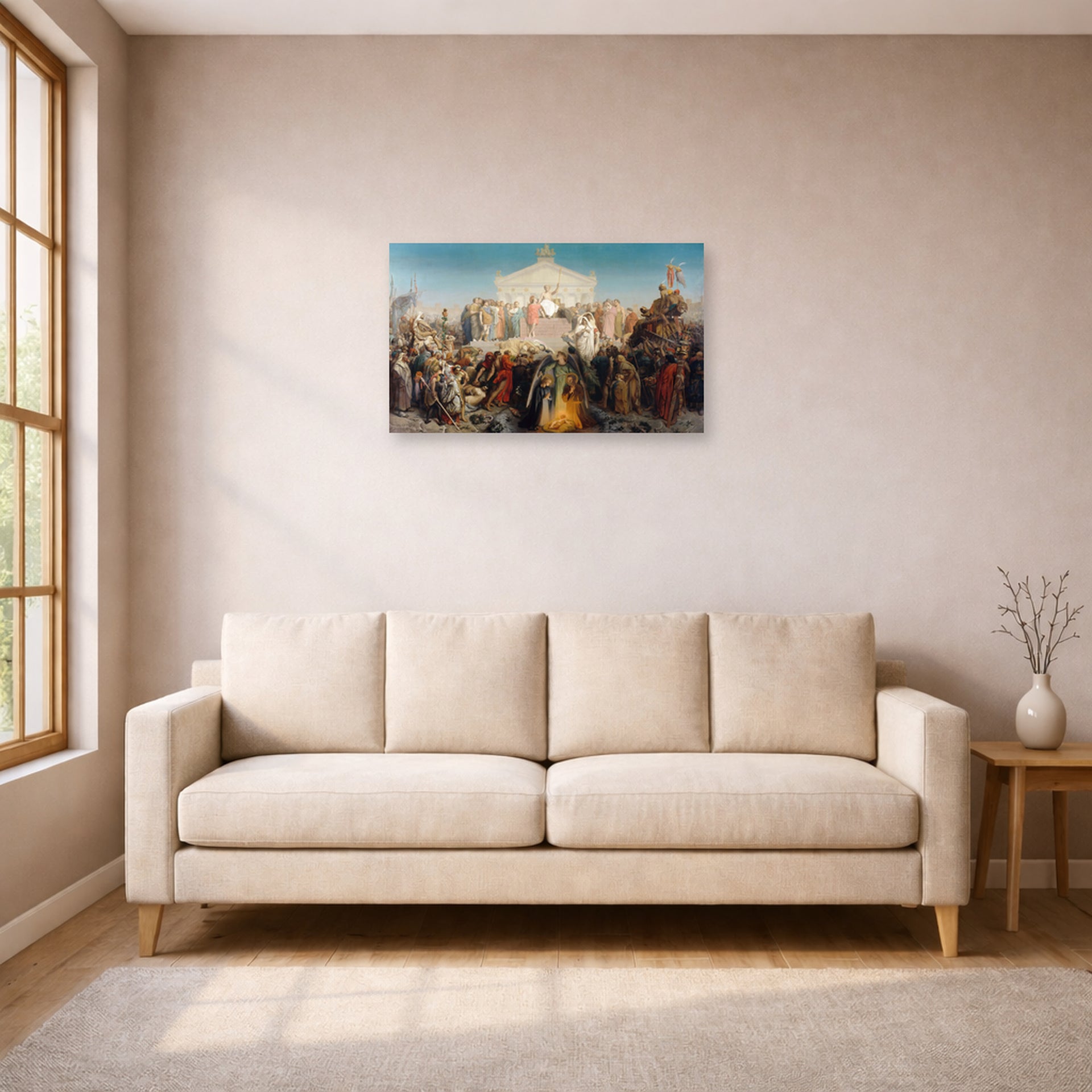 Jean-Leon Gerome - The Age of Augustus and the Birth of Jesus Christ - poster print lifestyle living room 1 unframed