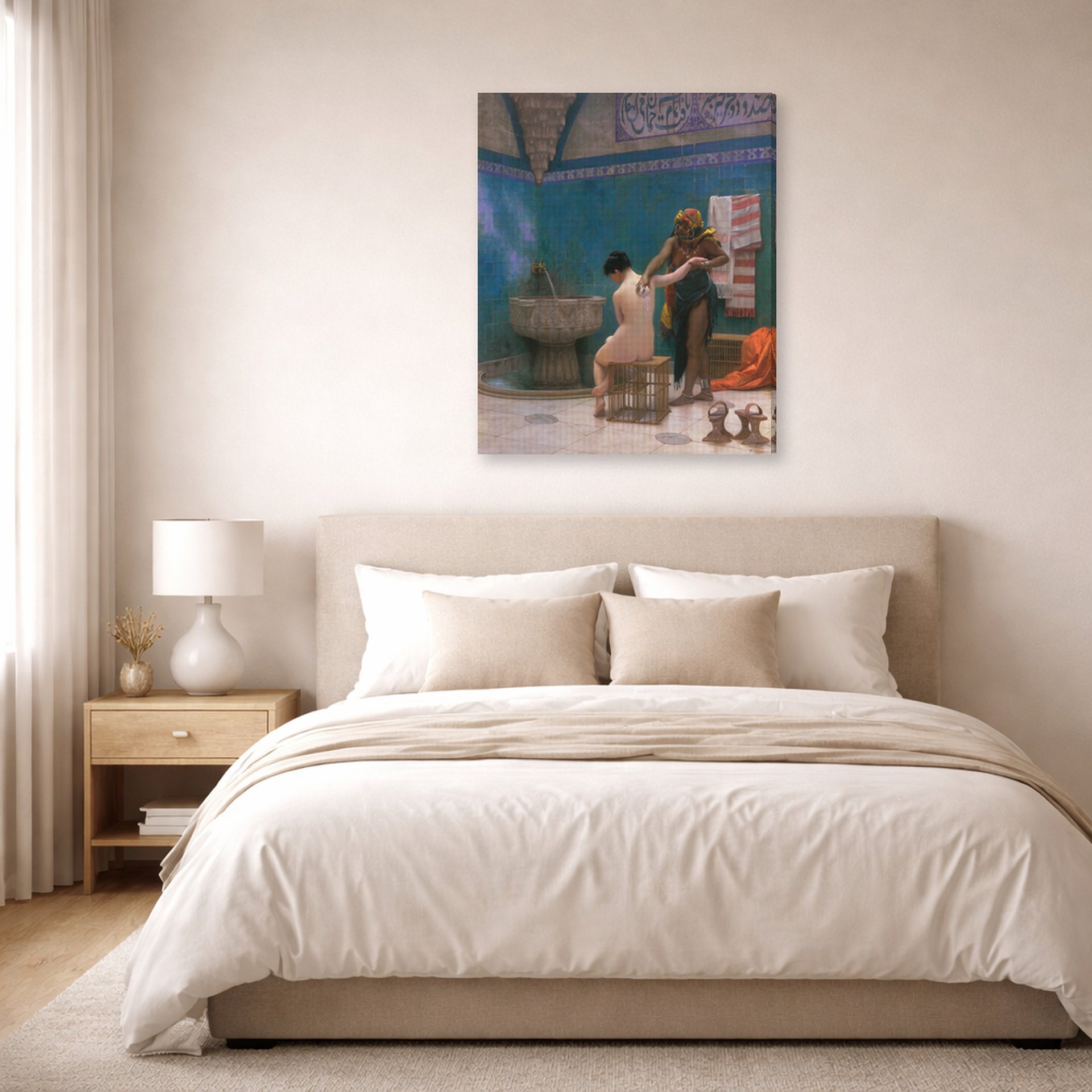 Jean-Leon Gerome - The Bath - gallery wrap lifestyle bedroom