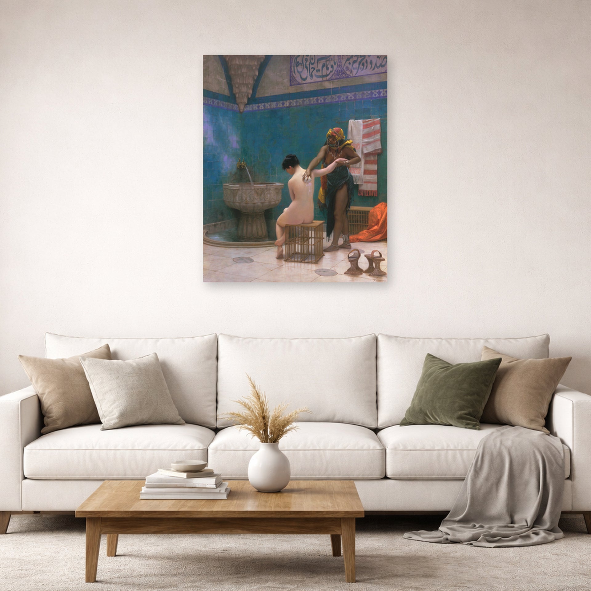 Jean-Leon Gerome - The Bath - poster print lifestyle living room 2 unframed