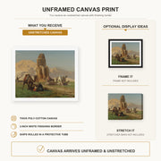 Jean-Leon Gerome - The Colossus of Memnon - canvas print combined product and display infographic frame and bars not included