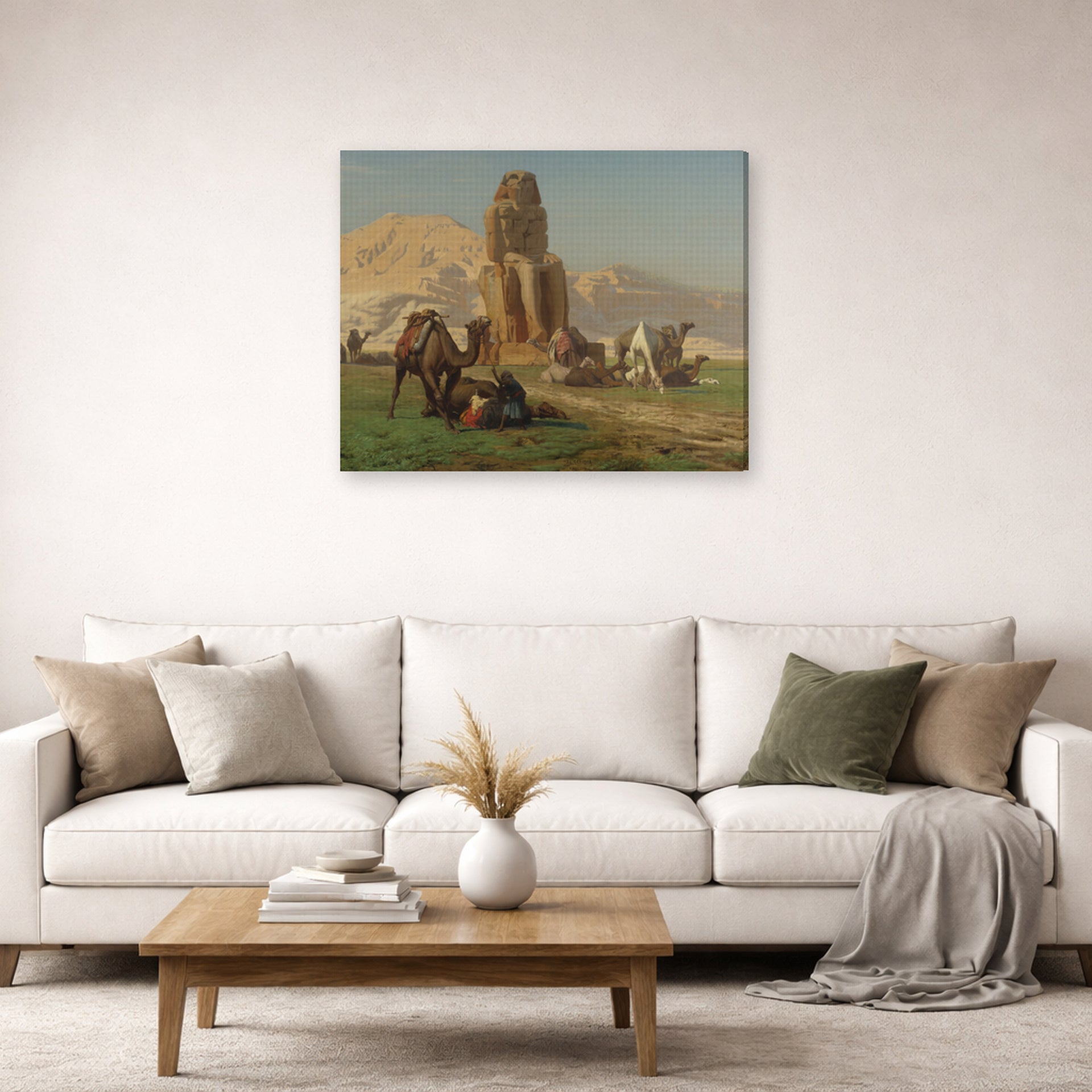 Jean-Leon Gerome - The Colossus of Memnon - gallery wrap lifestyle living room 2