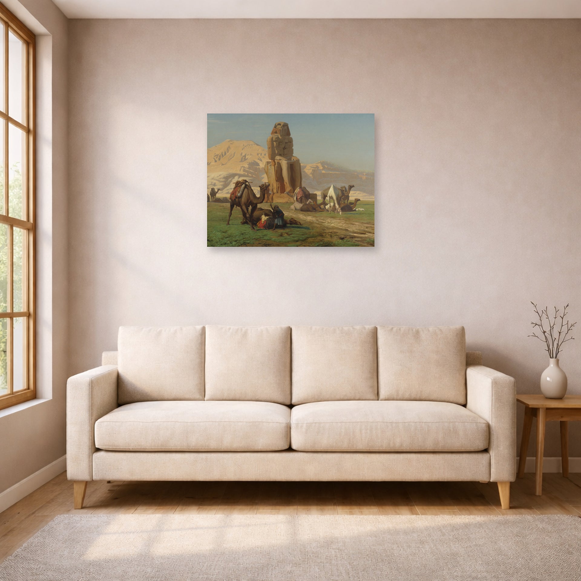 Jean-Leon Gerome - The Colossus of Memnon - poster print lifestyle living room 1 unframed