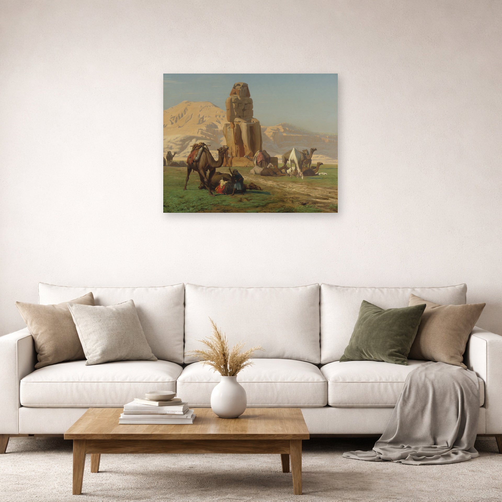 Jean-Leon Gerome - The Colossus of Memnon - poster print lifestyle living room 2 unframed
