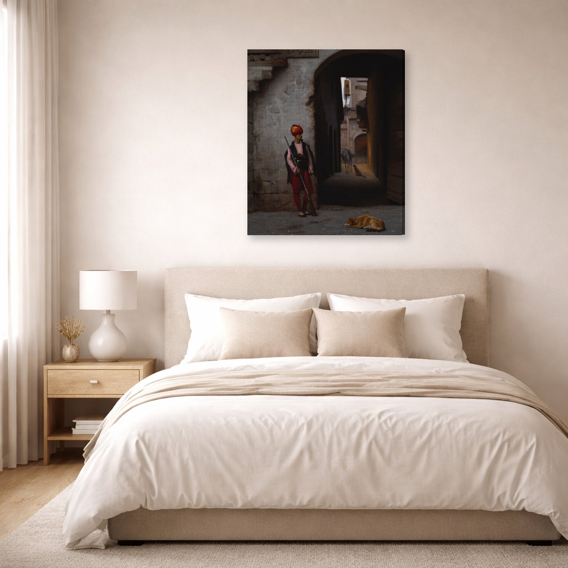 Jean-Leon Gerome - The Guard - gallery wrap lifestyle bedroom