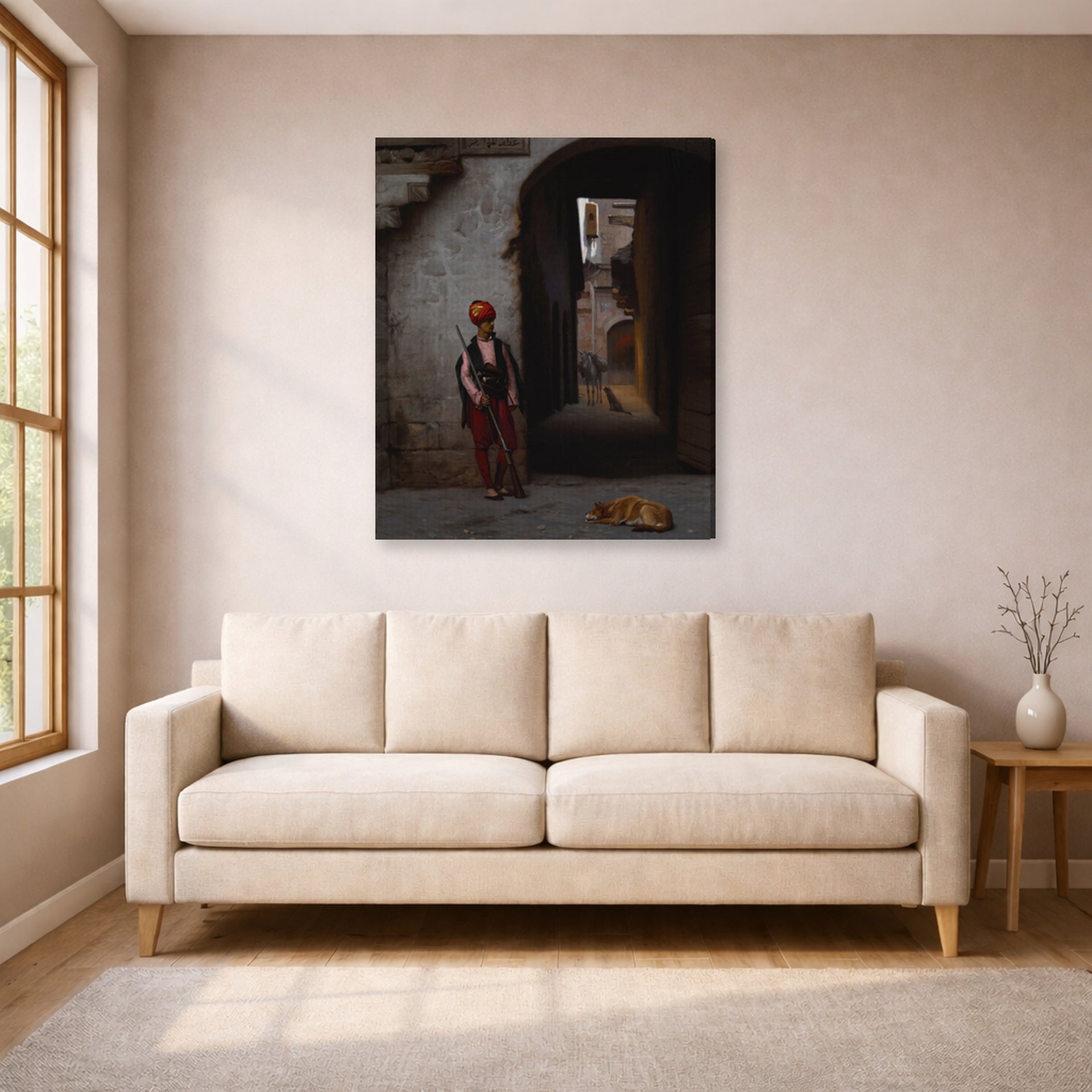 Jean-Leon Gerome - The Guard - gallery wrap lifestyle living room 1