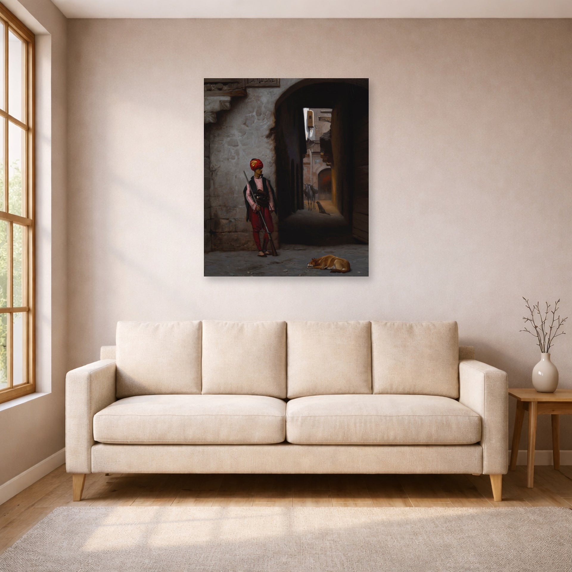 Jean-Leon Gerome - The Guard - poster print lifestyle living room 1 unframed