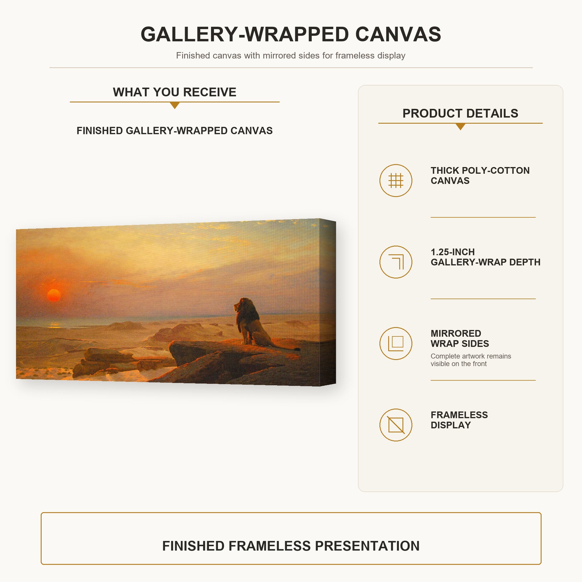 Jean-Leon Gerome - The Two Majesties - gallery wrap product details infographic