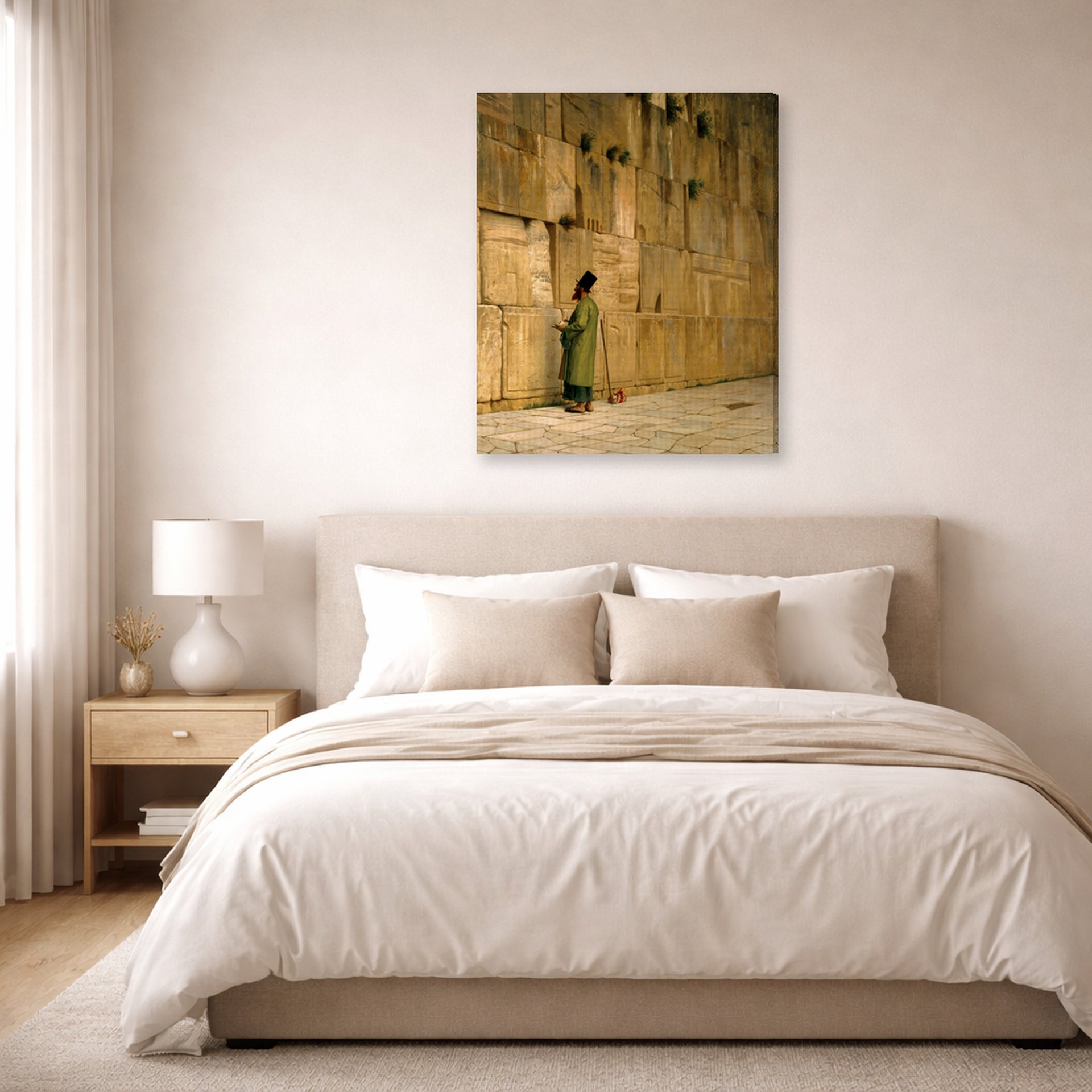 Jean-Leon Gerome - The Wailing Wall - gallery wrap lifestyle bedroom