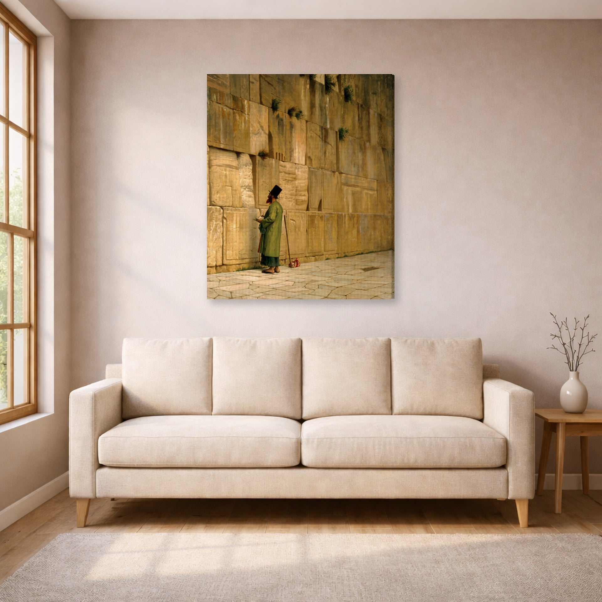 Jean-Leon Gerome - The Wailing Wall - gallery wrap lifestyle living room 1