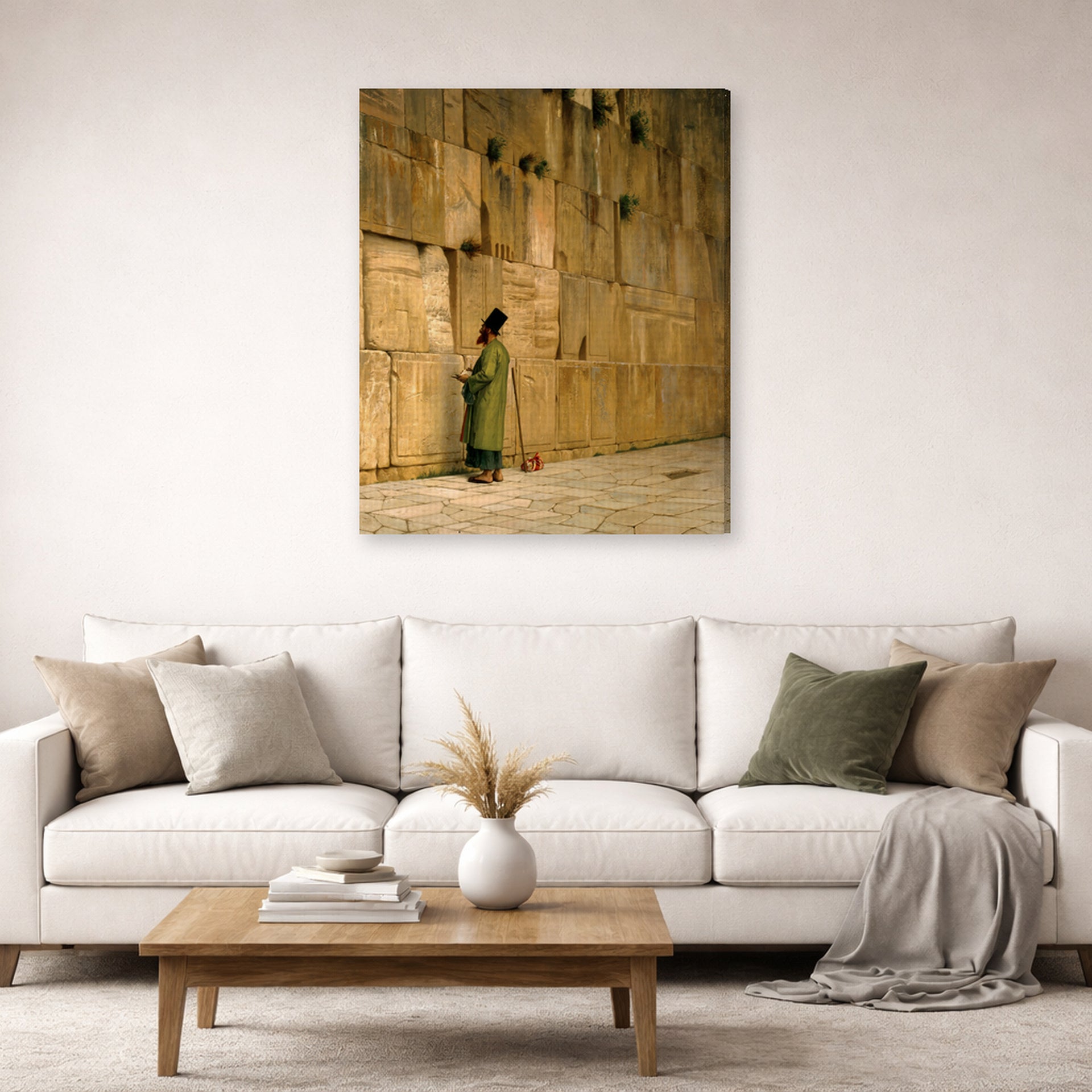 Jean-Leon Gerome - The Wailing Wall - gallery wrap lifestyle living room 2