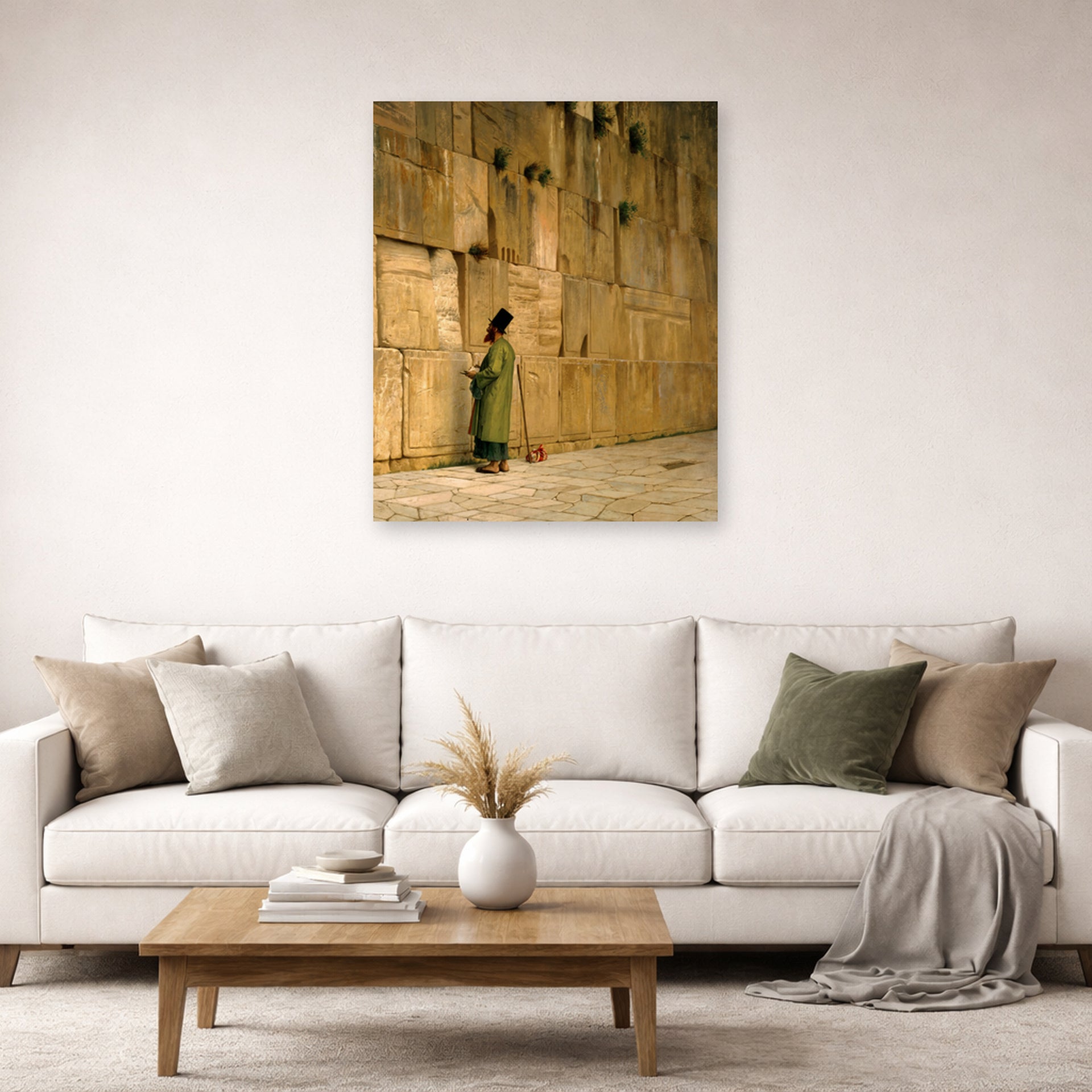 Jean-Leon Gerome - The Wailing Wall - poster print lifestyle living room 2 unframed