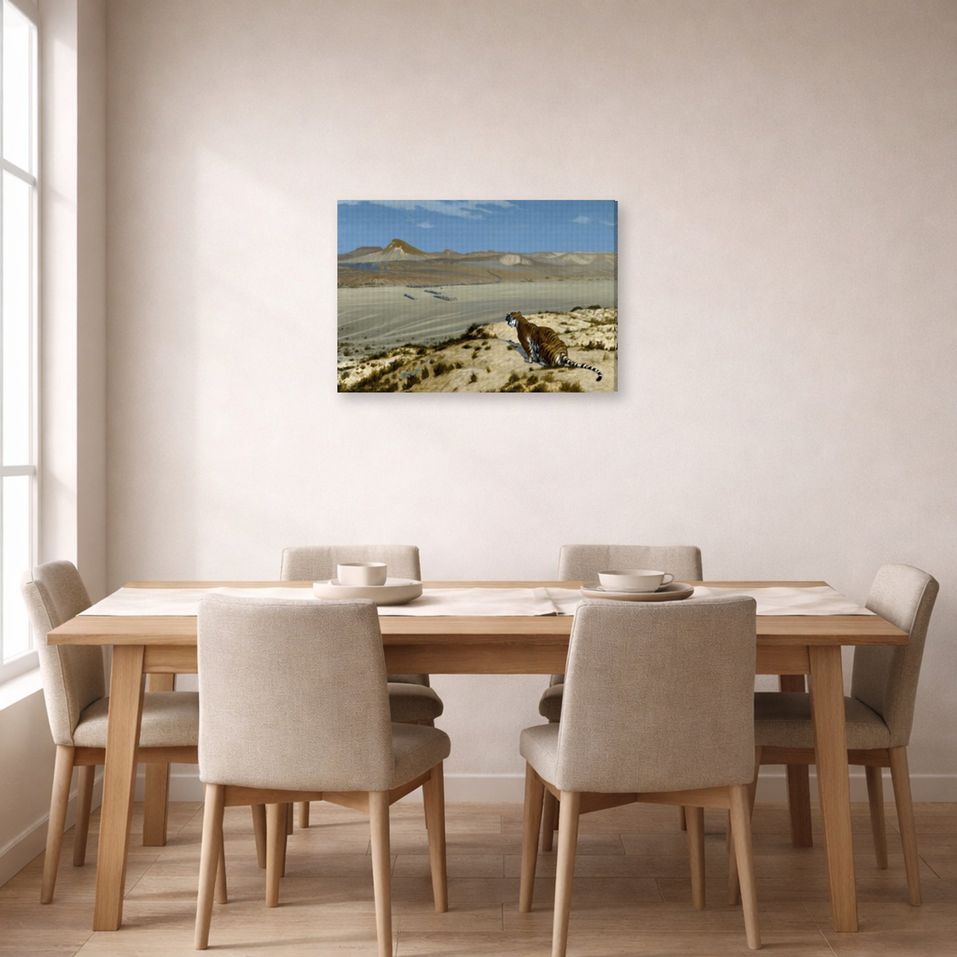 Jean-Leon Gerome - Tiger on the Watch - gallery wrap lifestyle dining