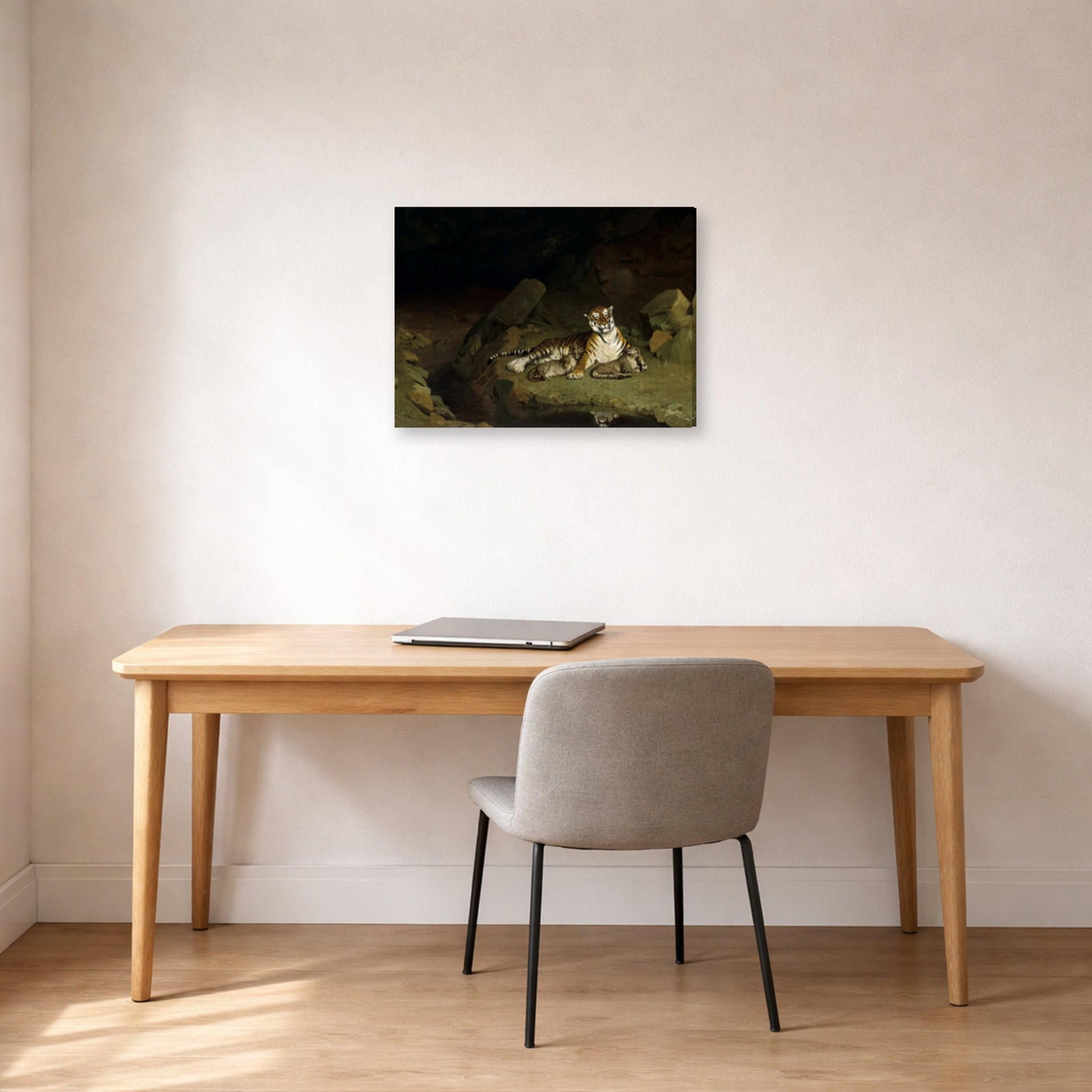 Jean-Leon Gerome - Tigress and Her Cubs - gallery wrap lifestyle office