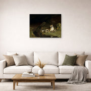 Jean-Leon Gerome - Tigress and Her Cubs - poster print lifestyle living room 2 unframed