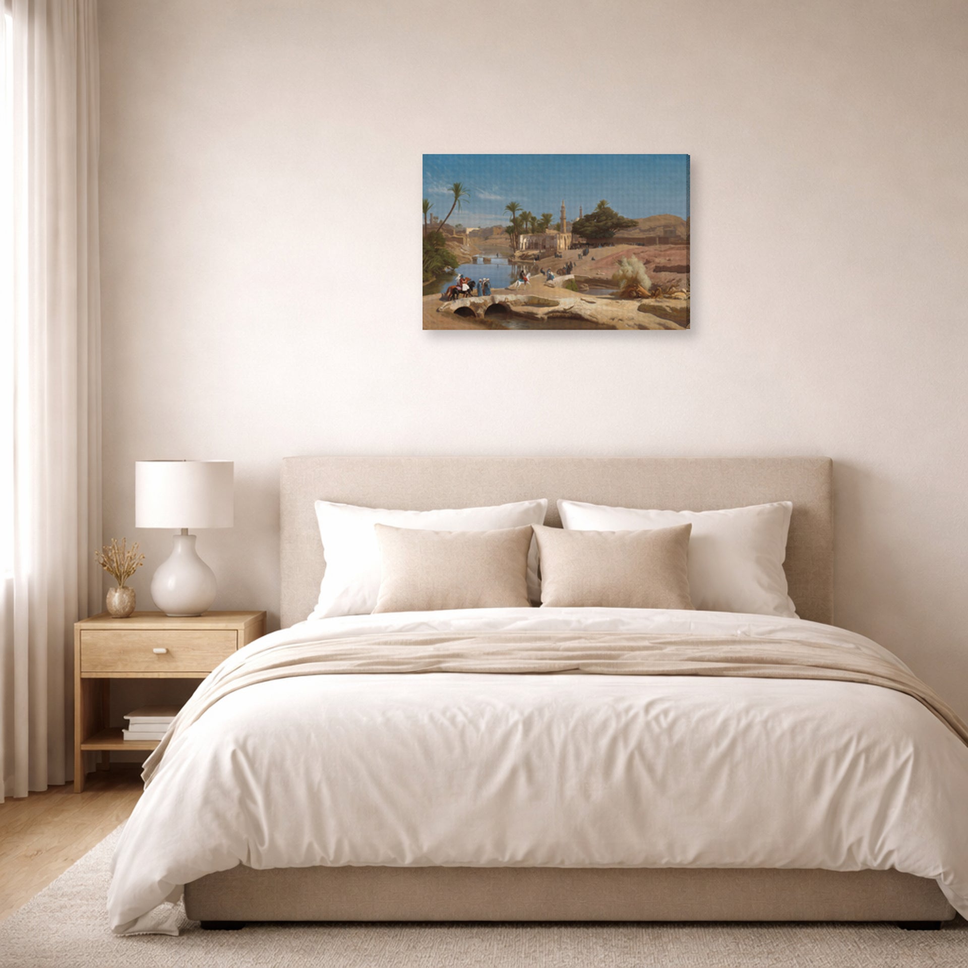 Jean-Leon Gerome - View of Medinet El Fayoum - gallery wrap lifestyle bedroom