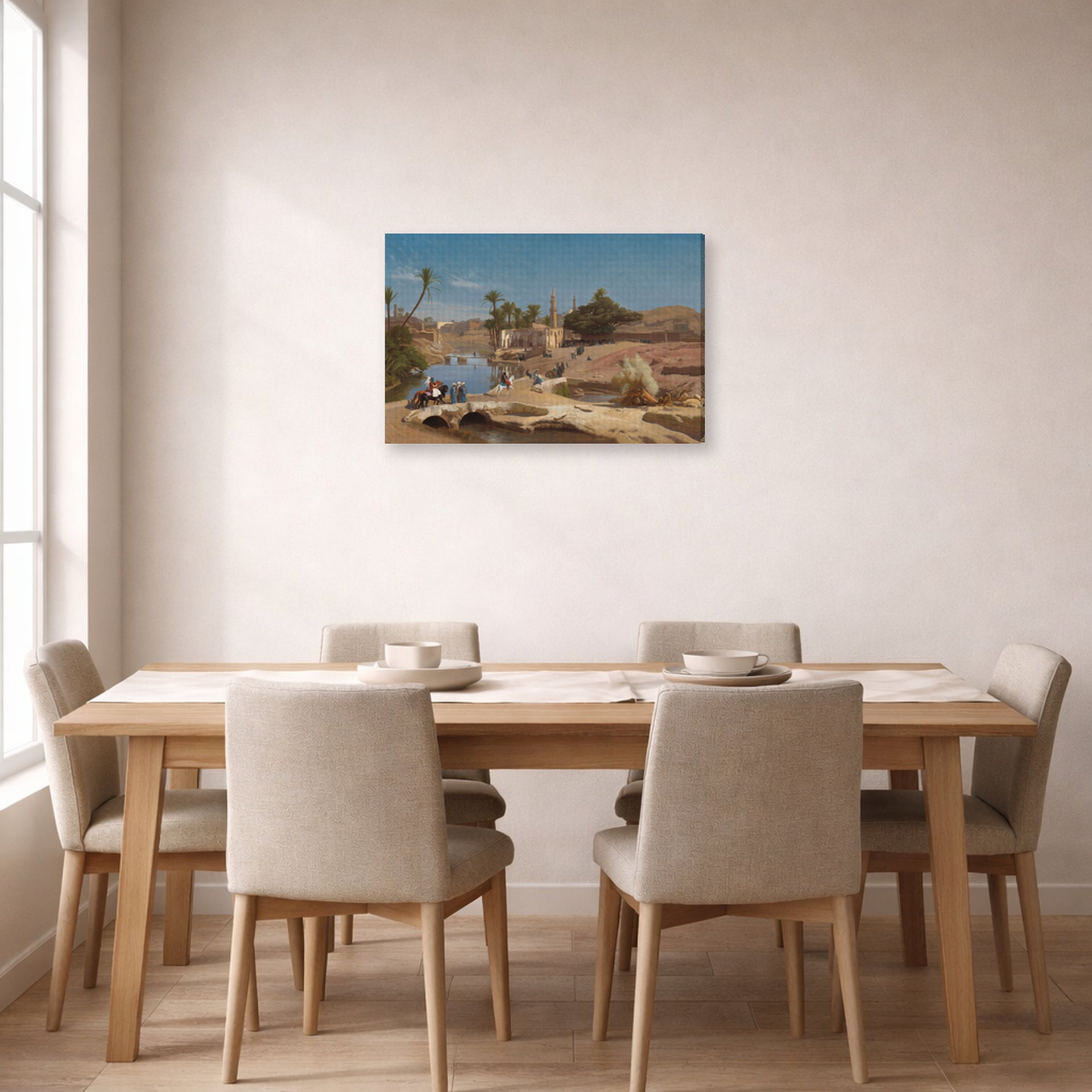 Jean-Leon Gerome - View of Medinet El Fayoum - gallery wrap lifestyle dining