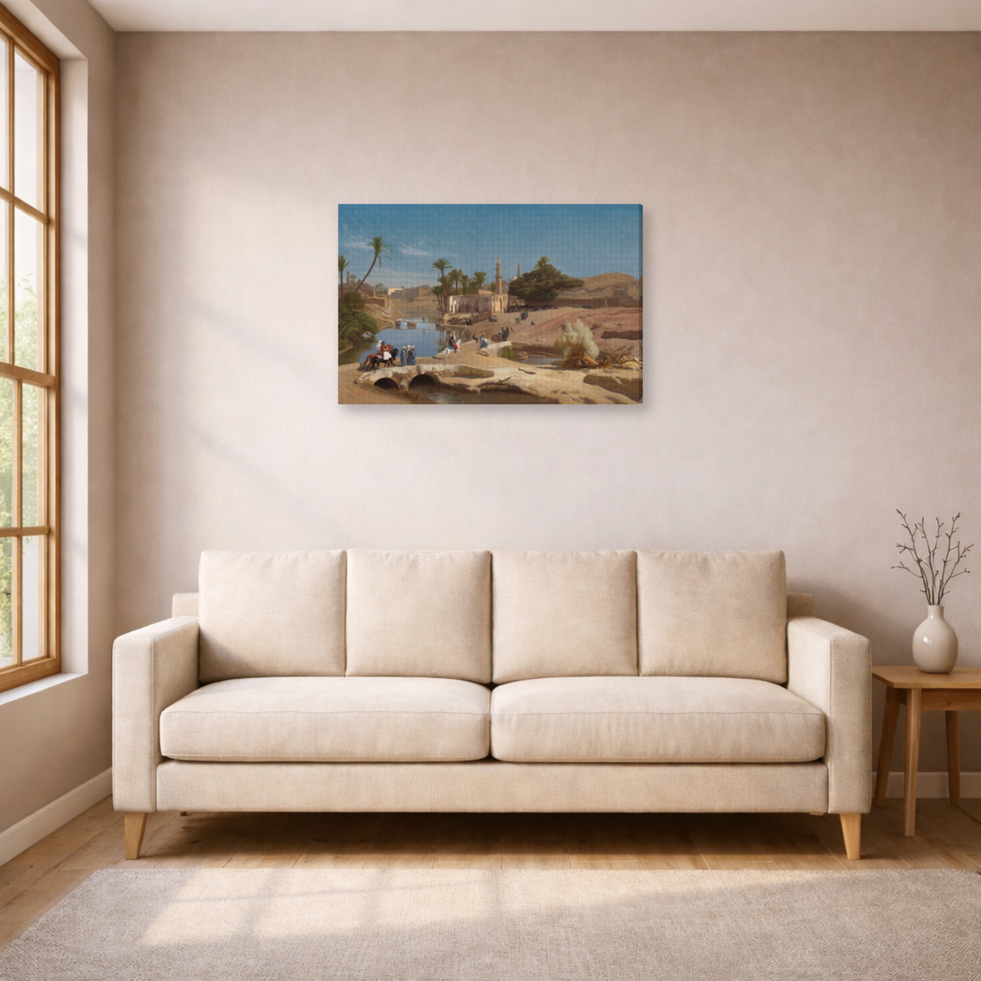 Jean-Leon Gerome - View of Medinet El Fayoum - gallery wrap lifestyle living room 1
