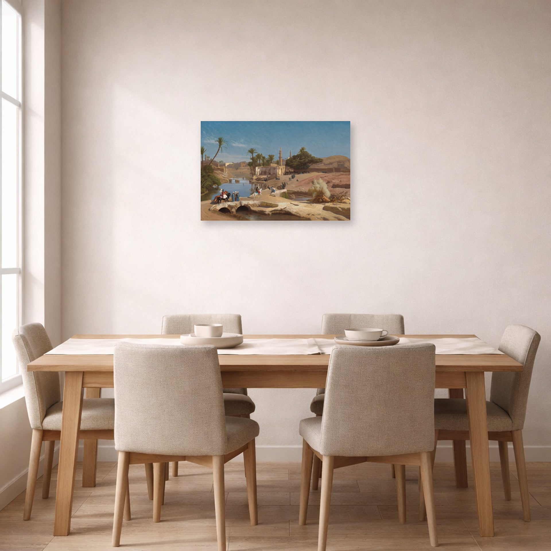 Jean-Leon Gerome - View of Medinet El Fayoum - poster print lifestyle dining unframed
