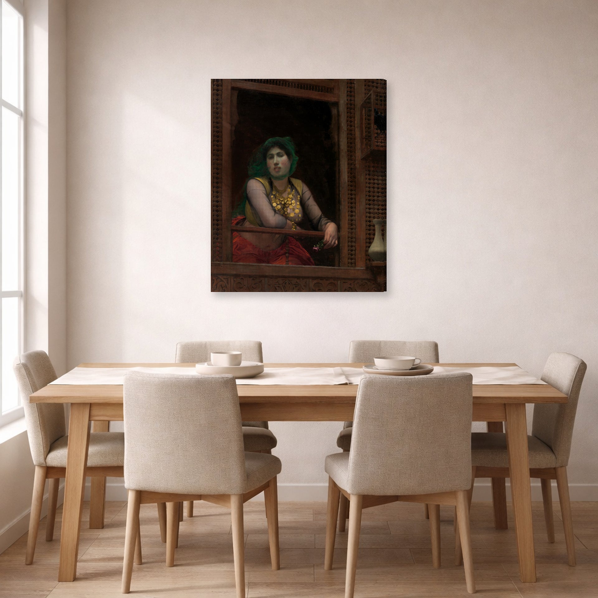 Jean-Leon Gerome - Woman at a Balcony - gallery wrap lifestyle dining