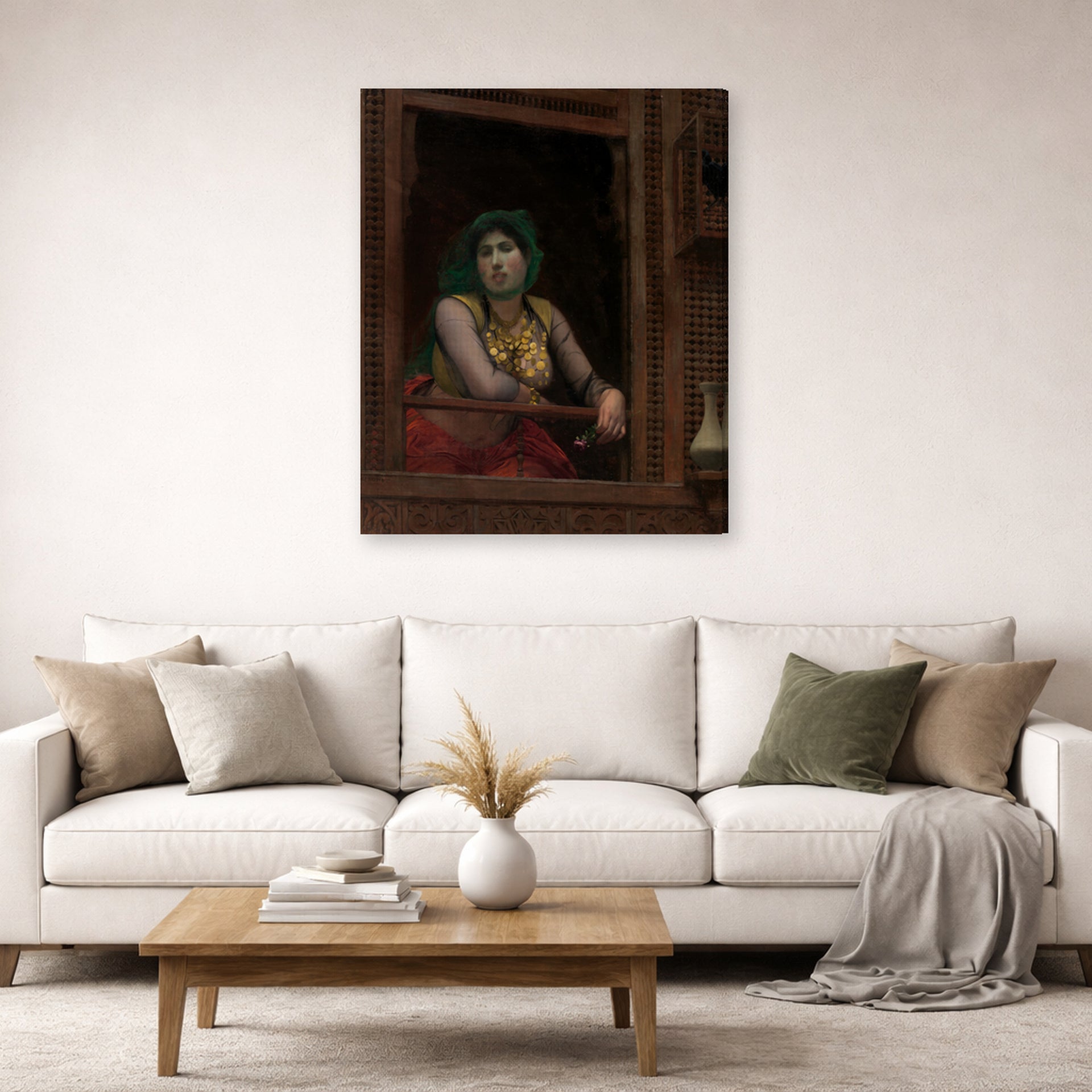 Jean-Leon Gerome - Woman at a Balcony - gallery wrap lifestyle living room 2