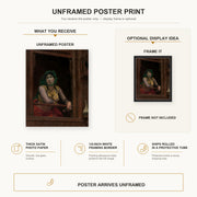Jean-Leon Gerome - Woman at a Balcony - poster print combined product and display infographic