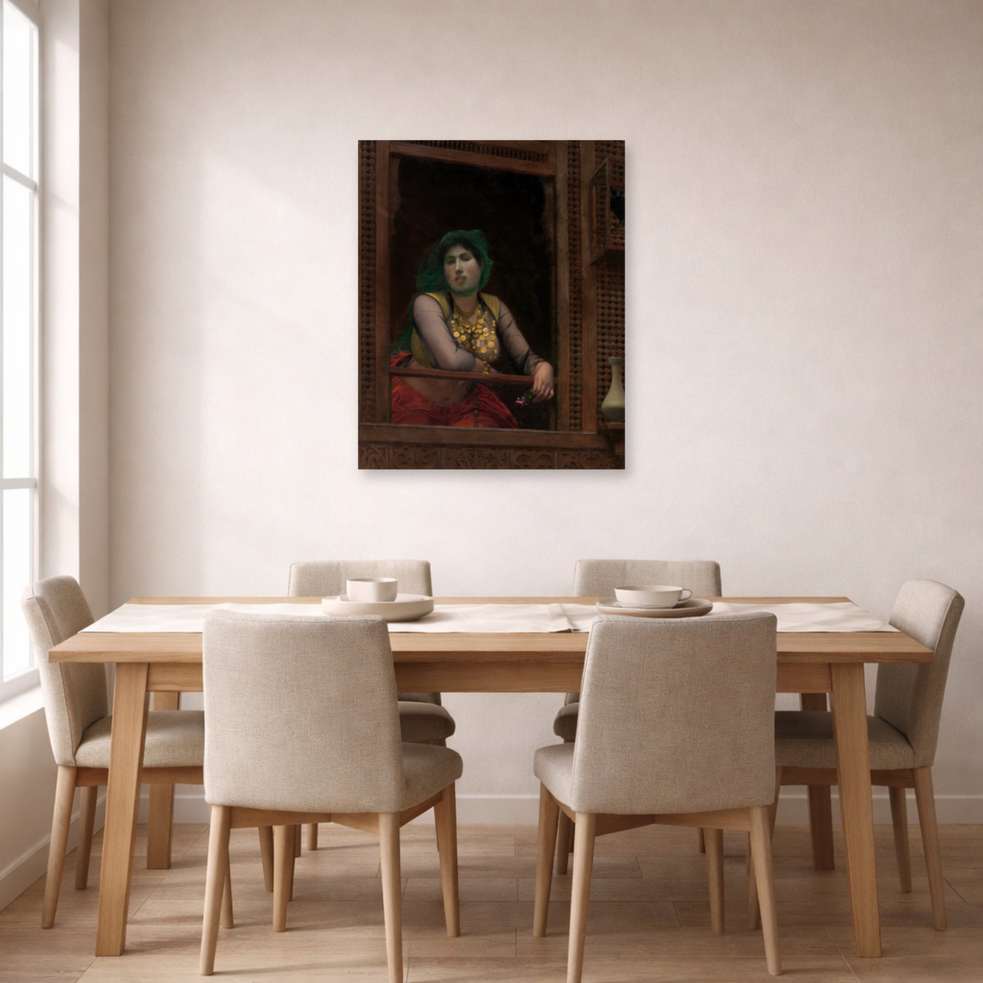 Jean-Leon Gerome - Woman at a Balcony - poster print lifestyle dining unframed