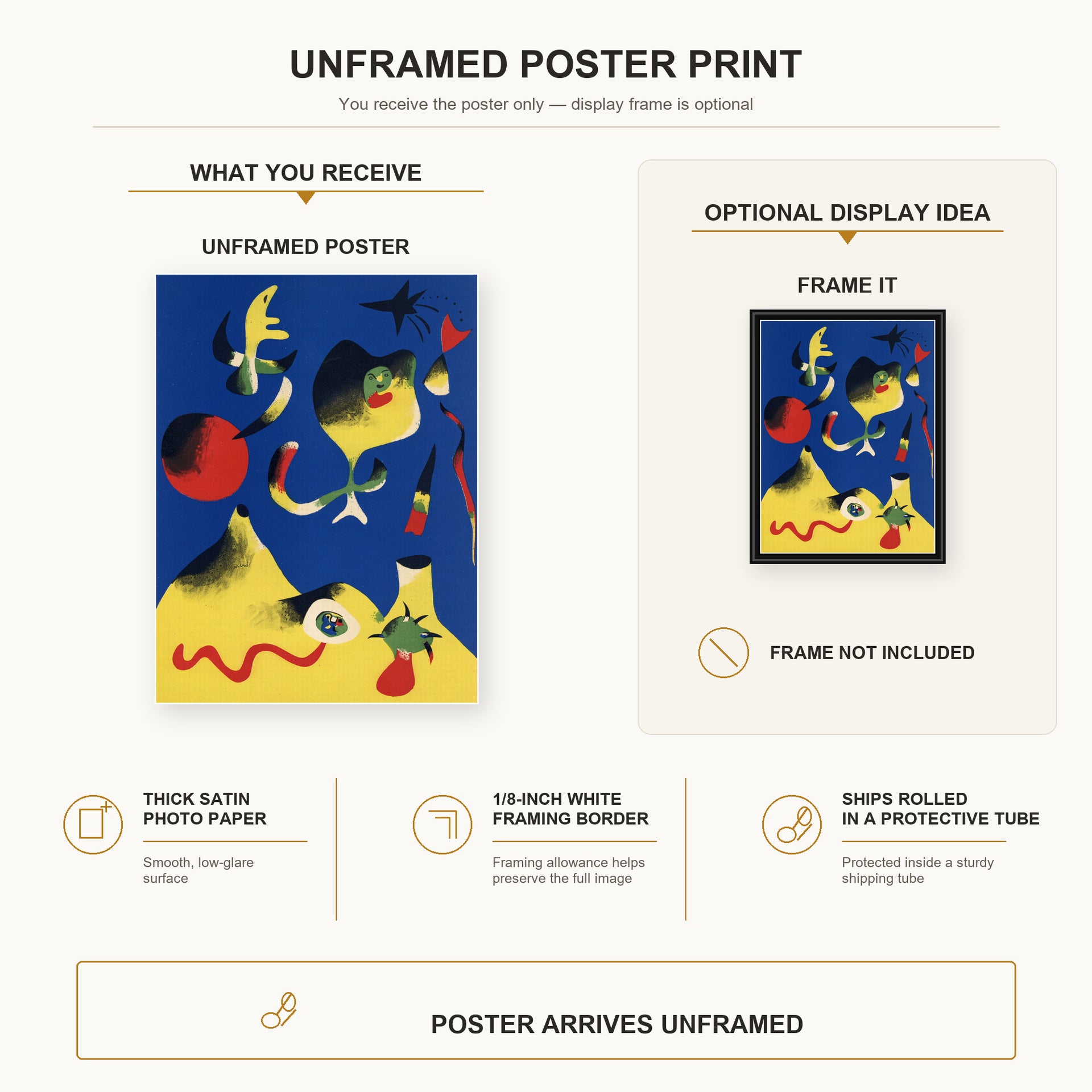 Joan Miro - Air - poster print combined product and display infographic