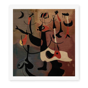 Joan Miró's 'An Aubusson Tapestry, Personnages Rythmiques' painting reproduced as a rolled canvas print