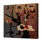 Joan Miró's 'An Aubusson Tapestry, Personnages Rythmiques' painting reproduced as a gallery-wrapped canvas print