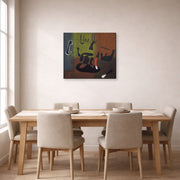 Gallery-wrapped canvas print of Joan Miró's 'Barcelona' displayed on a wall in a dining room