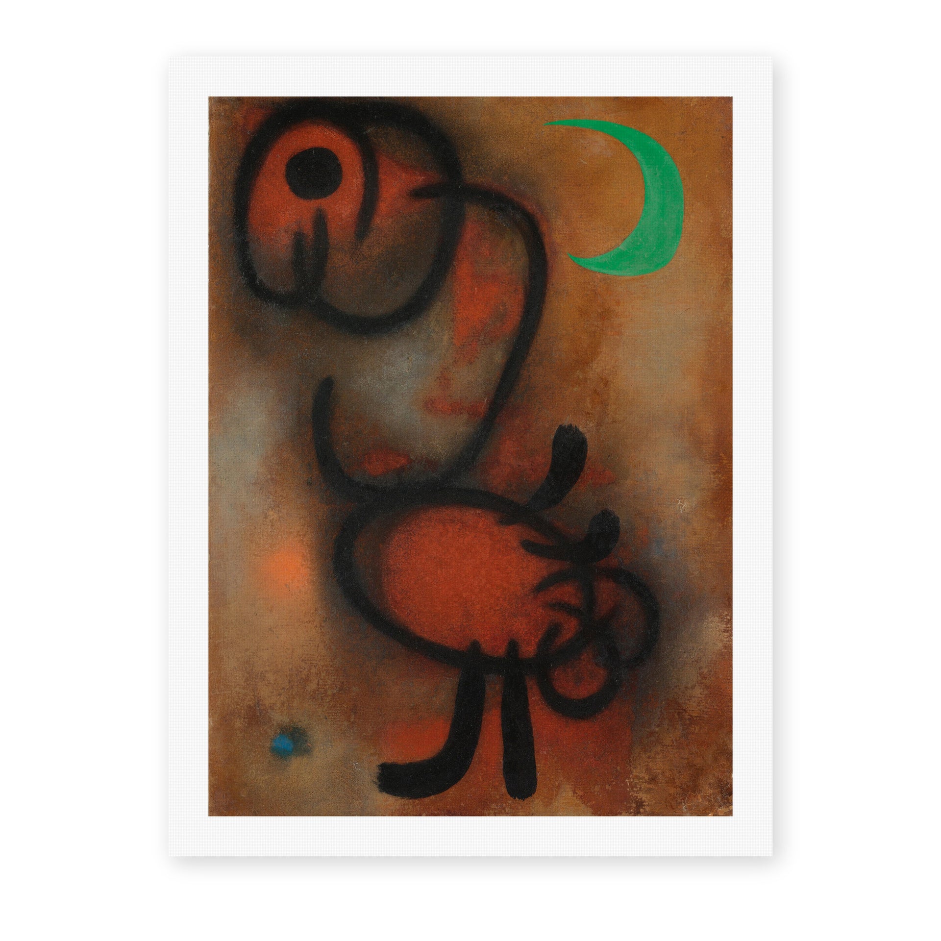 Joan Miró's 'Bird' painting reproduced as a rolled canvas print