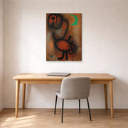 Gallery-wrapped canvas print of Joan Miró's 'Bird' displayed on a wall in a office