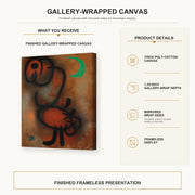 Joan Miró - Bird gallery wrap canvas construction and hanging details infographic