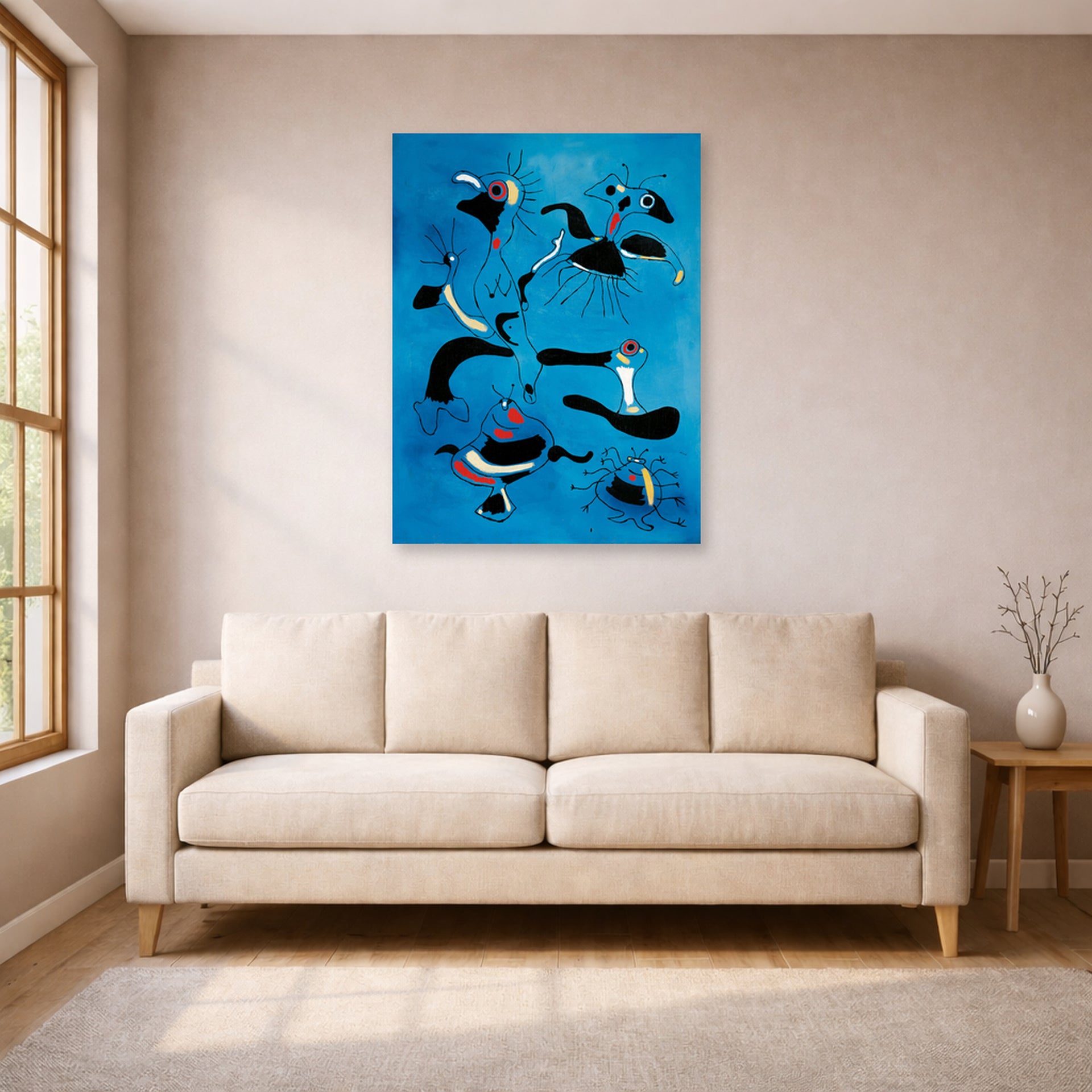 Joan Miro - Birds and Insects - poster print lifestyle living room 1 unframed