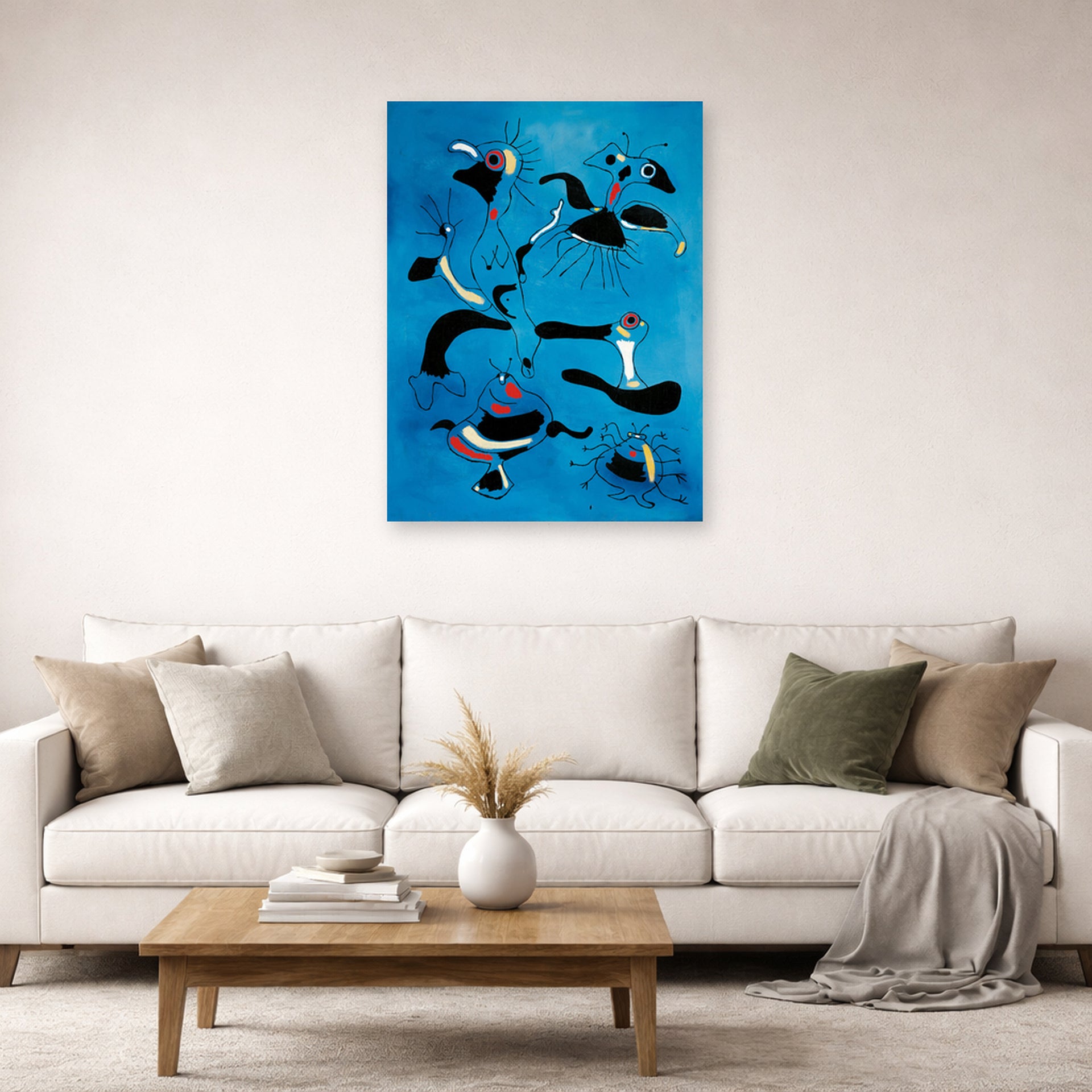 Joan Miro - Birds and Insects - poster print lifestyle living room 2 unframed
