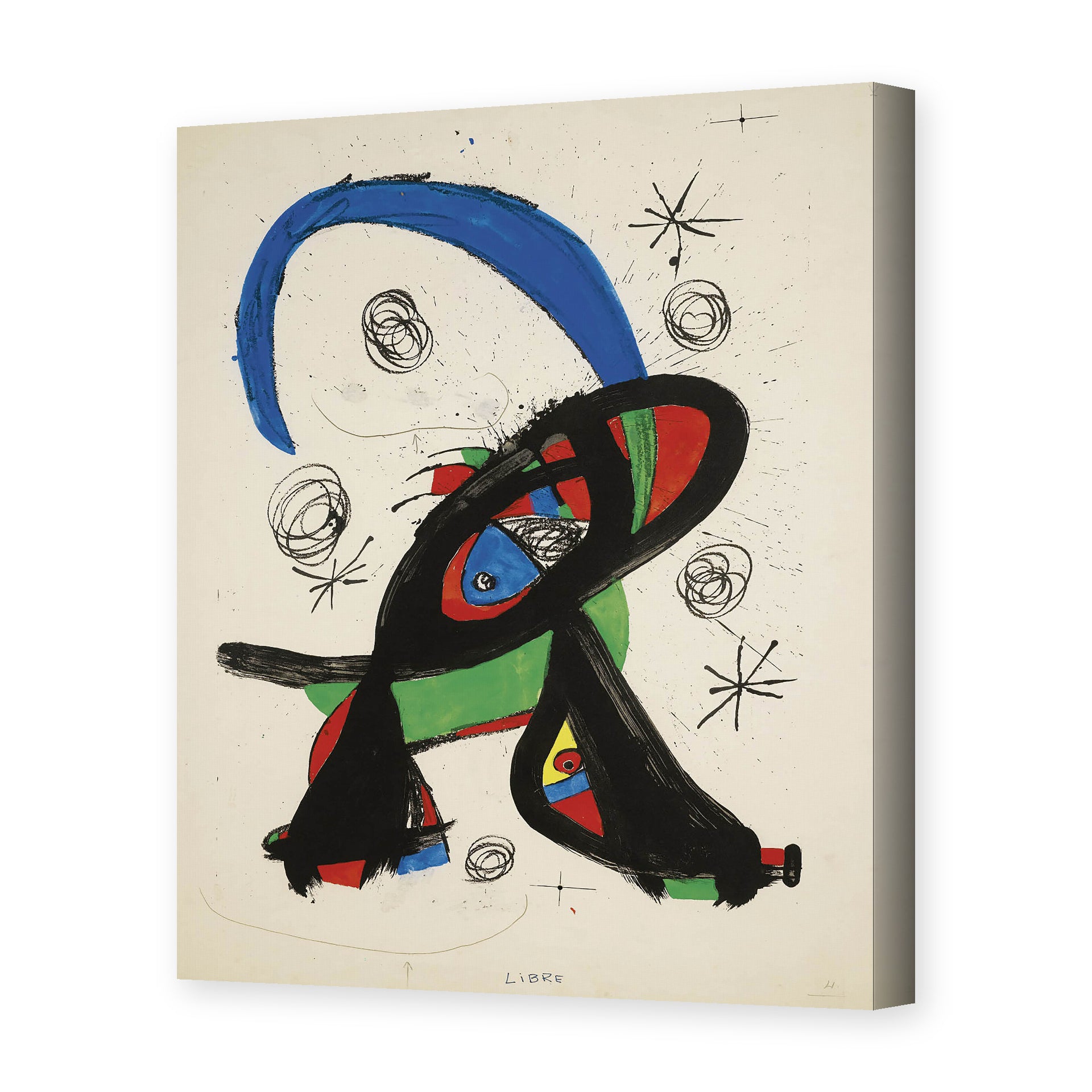 Joan Miró's 'Bon Cop De Lluna' painting reproduced as a gallery-wrapped canvas print