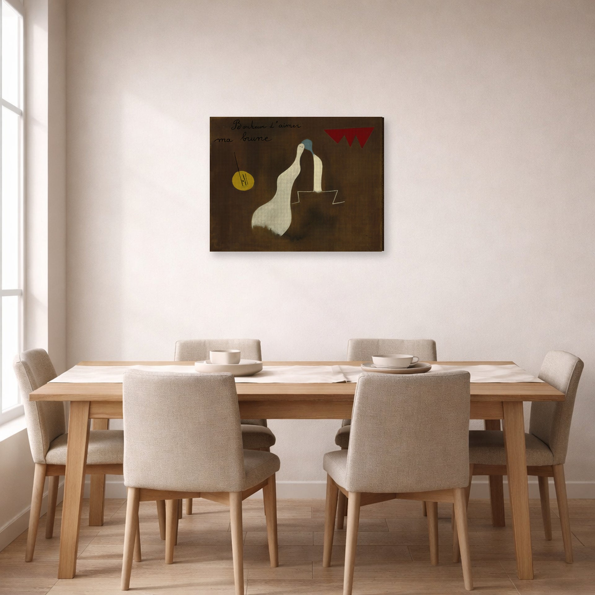 Joan Miro - Bonheur D'aimer Ma Brune - gallery wrap lifestyle dining