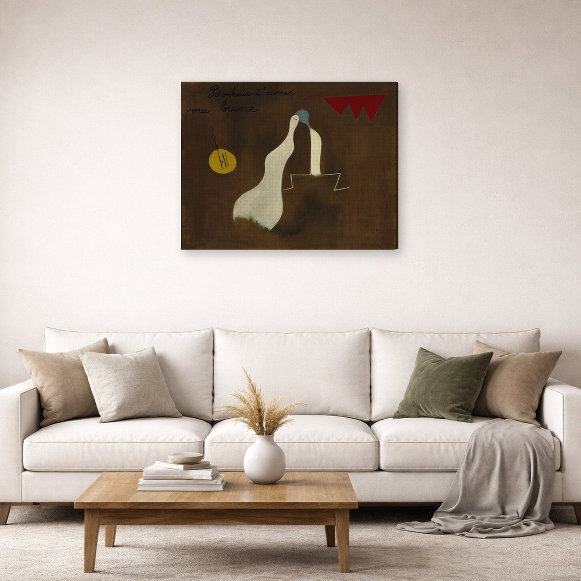 Joan Miro - Bonheur D'aimer Ma Brune - gallery wrap lifestyle living room 2