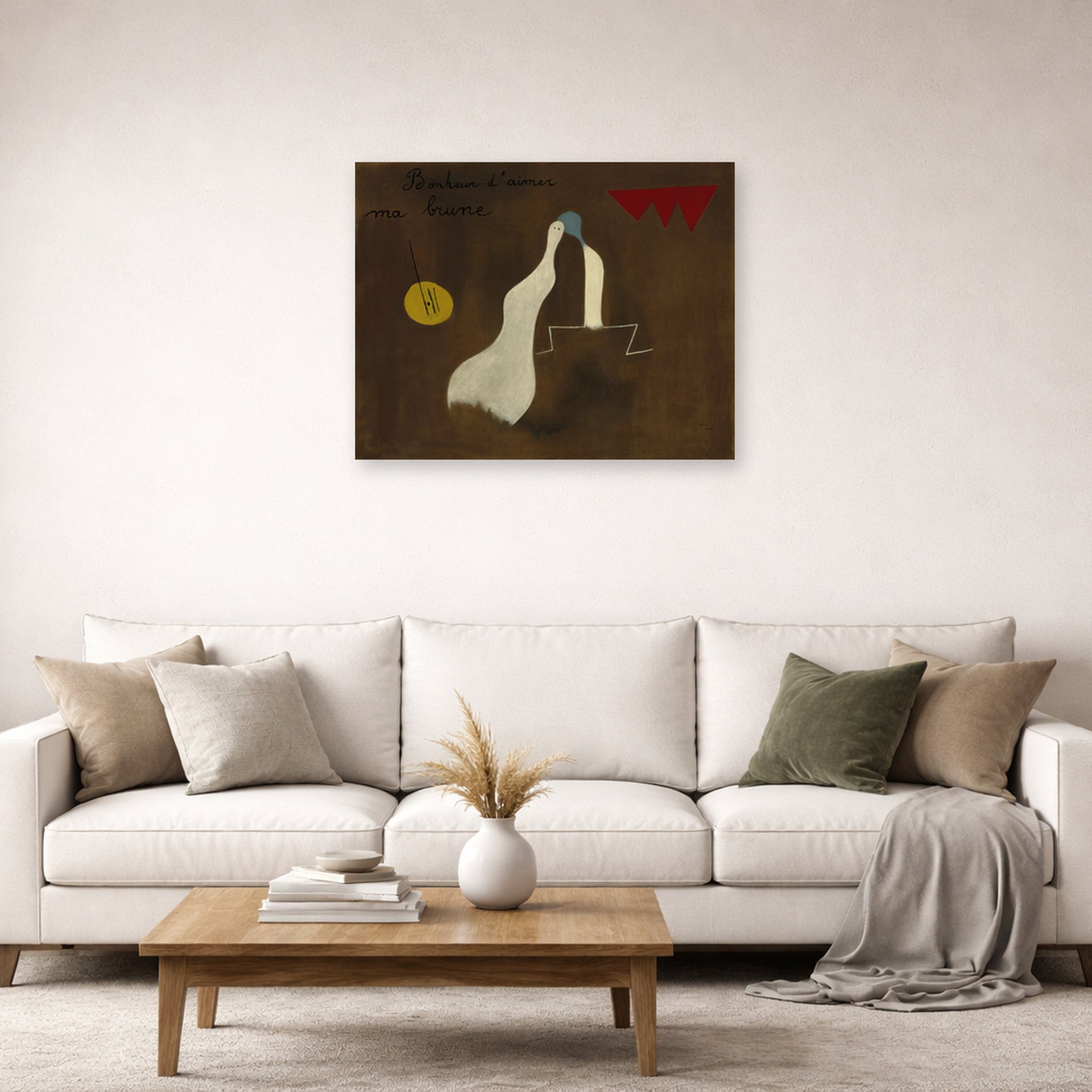 Joan Miro - Bonheur D'aimer Ma Brune - poster print lifestyle living room 2 unframed