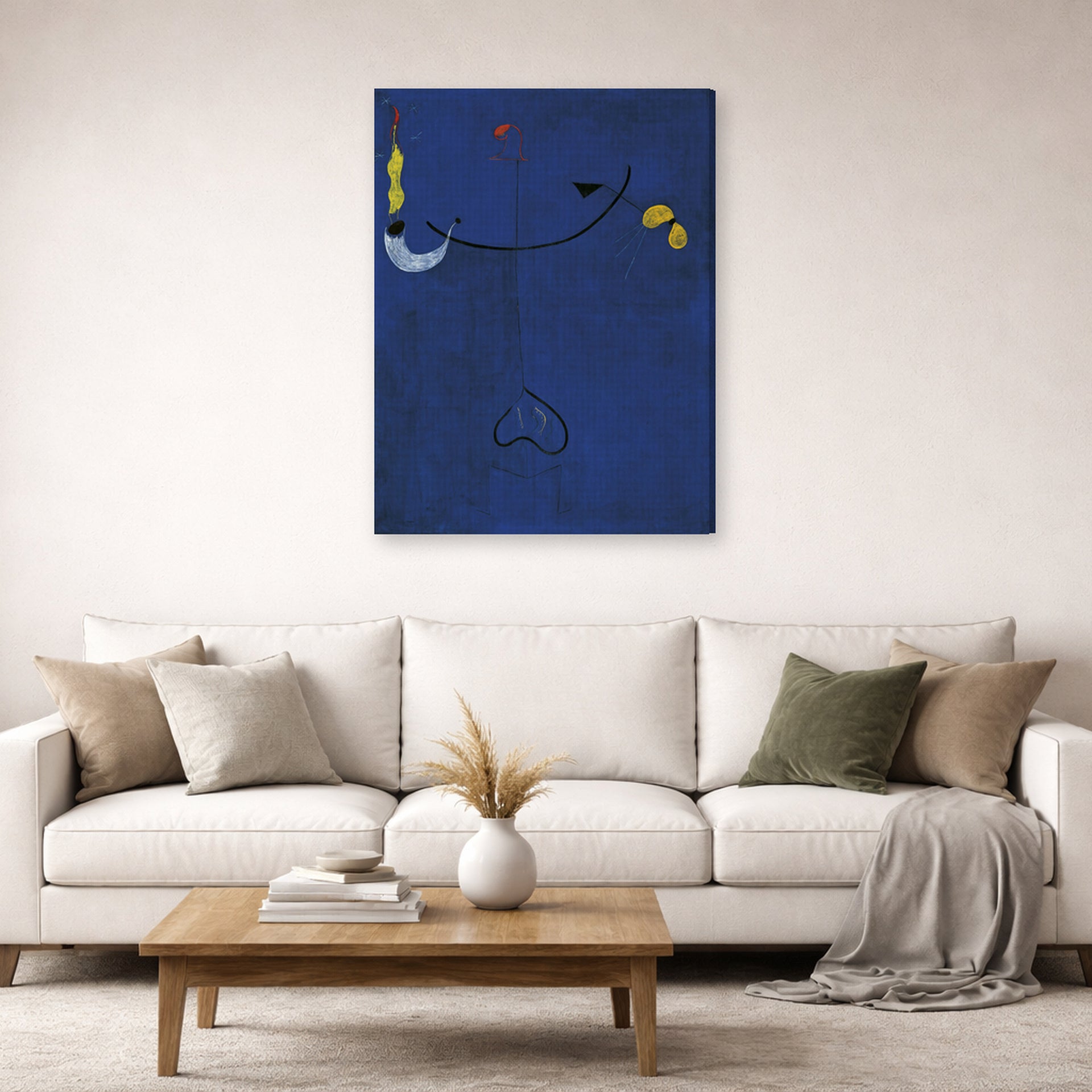 Joan Miro - Catalan Peasant with a Guitar - gallery wrap lifestyle living room 2