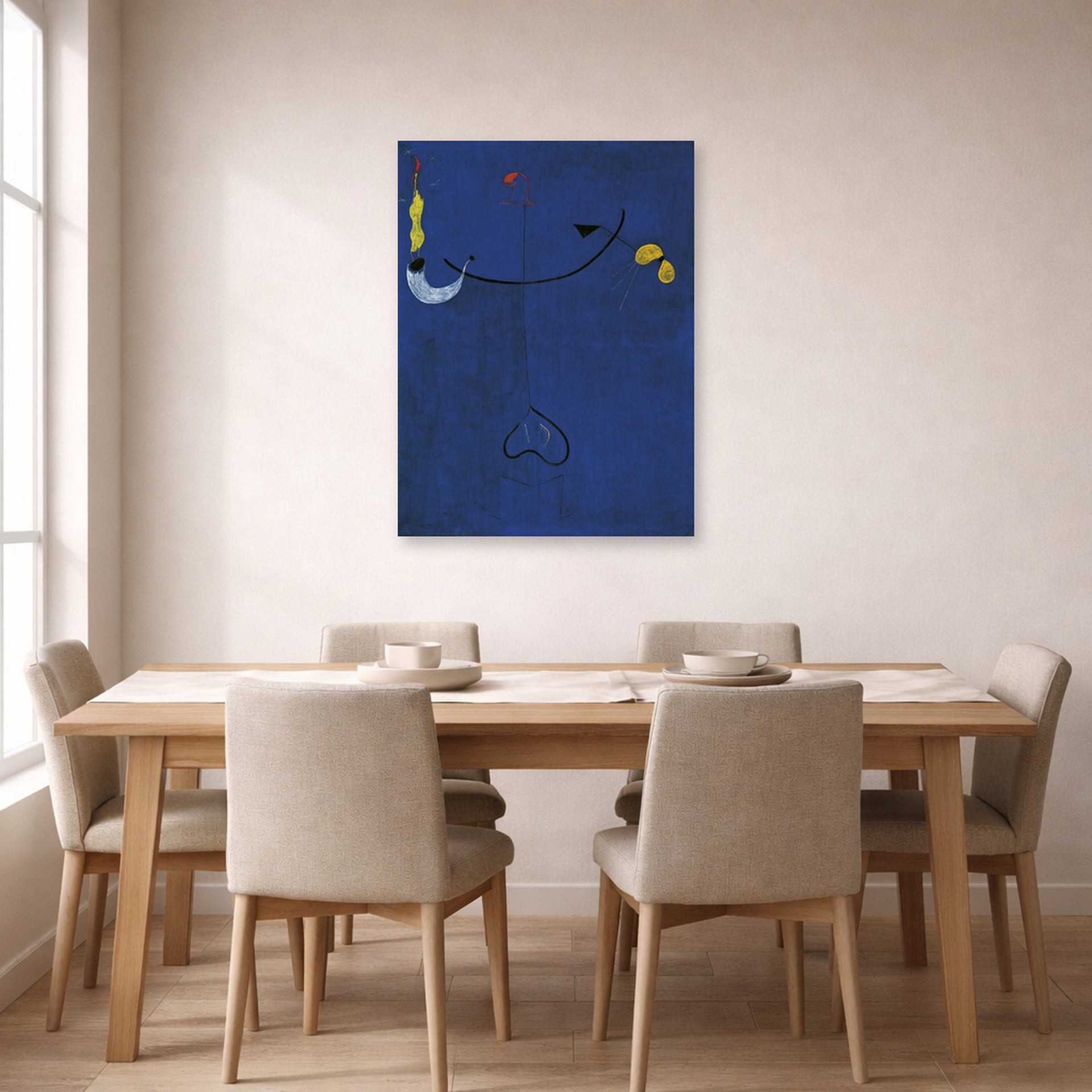 Joan Miro - Catalan Peasant with a Guitar - poster print lifestyle dining unframed