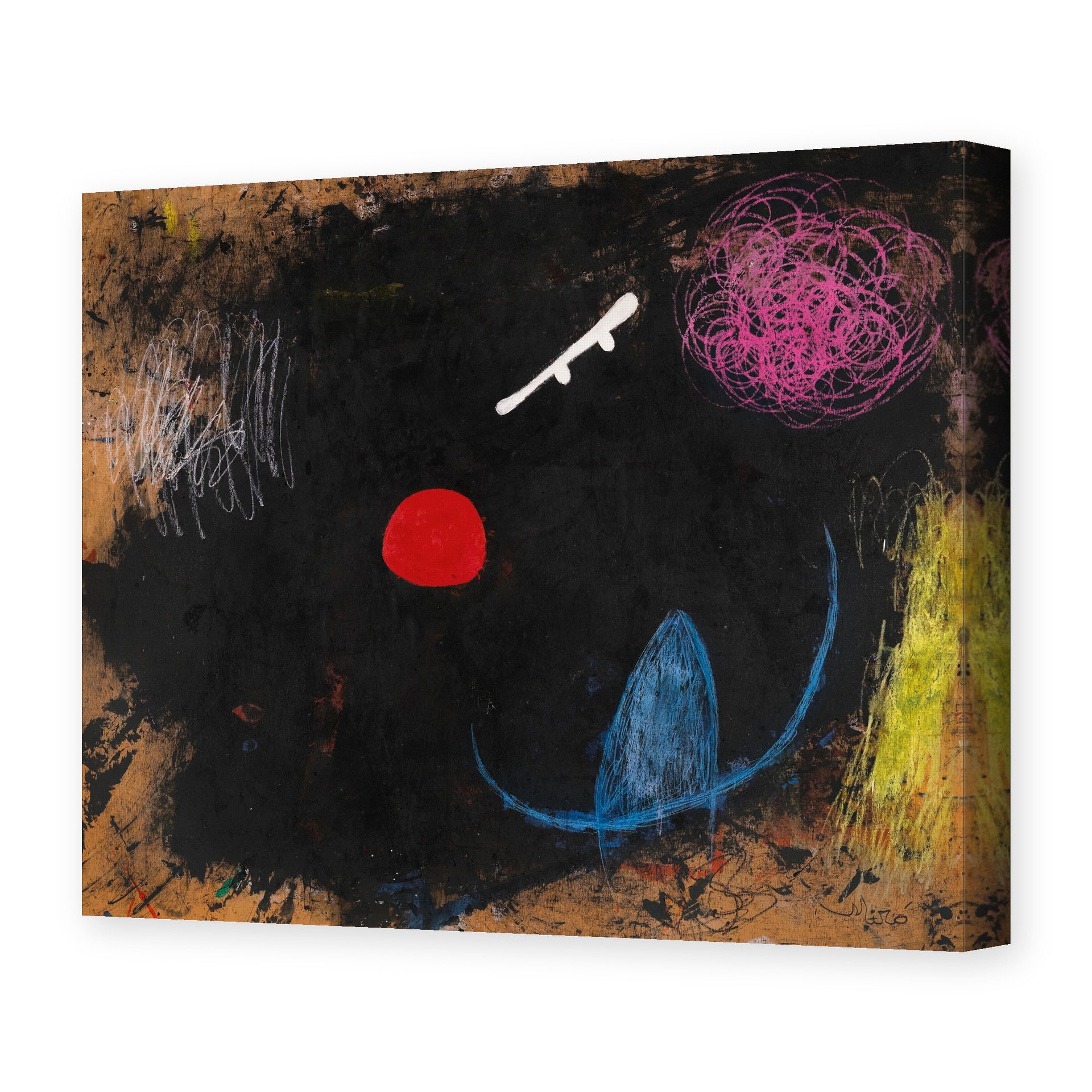 Joan Miró's 'Dancer in Front of the Sun' painting reproduced as a gallery-wrapped canvas print