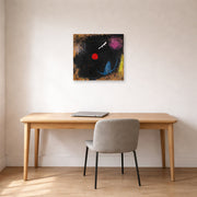 Unframed poster print of Joan Miró's 'Dancer in Front of the Sun' displayed on a wall in a office